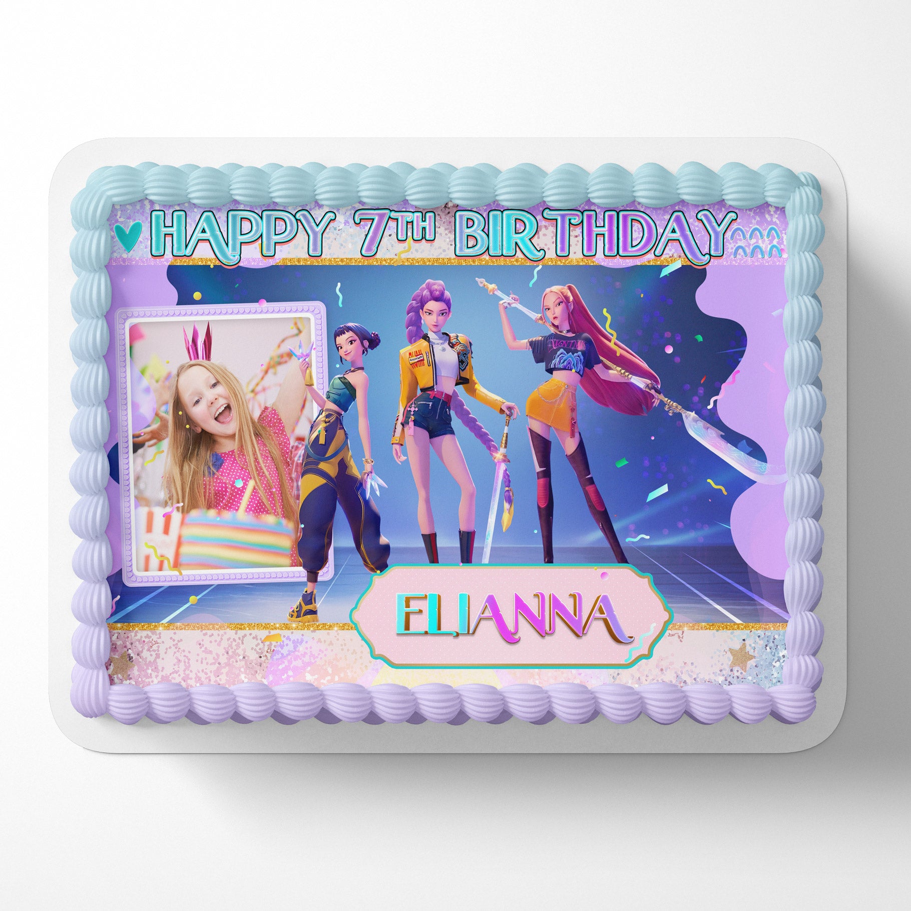 Demon Kpop Hunters – Icing Sheet - Personalized Edible Cake Topper | Custom Icing Sheet | Birthday Cake Decoration | Photo Cake Image