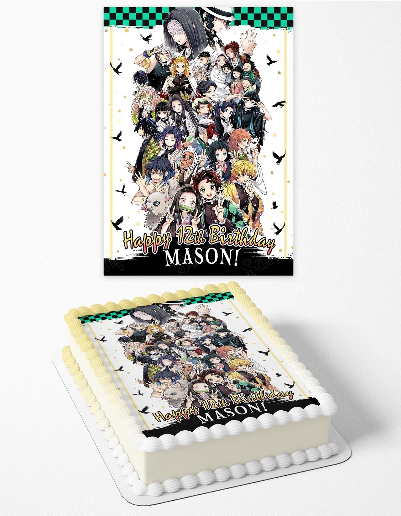 Demon Fighter Kimetsu no Yaiba Pillars Edible Cake Topper