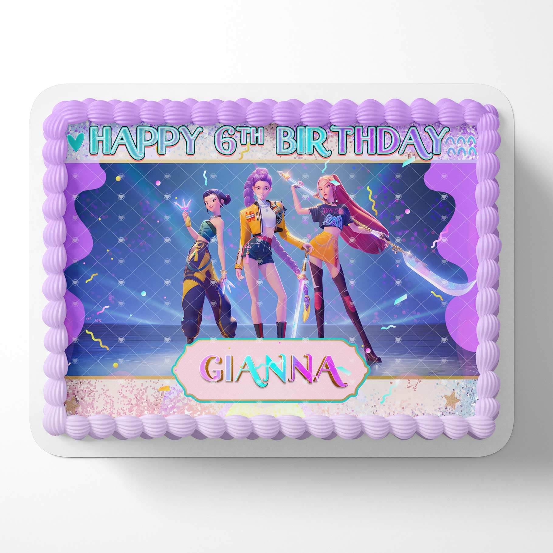 Demon Hunters Popular – Icing Sheet - Personalized Edible Cake Topper | Custom Icing Sheet | Birthday Cake Decoration | Photo Cake Image