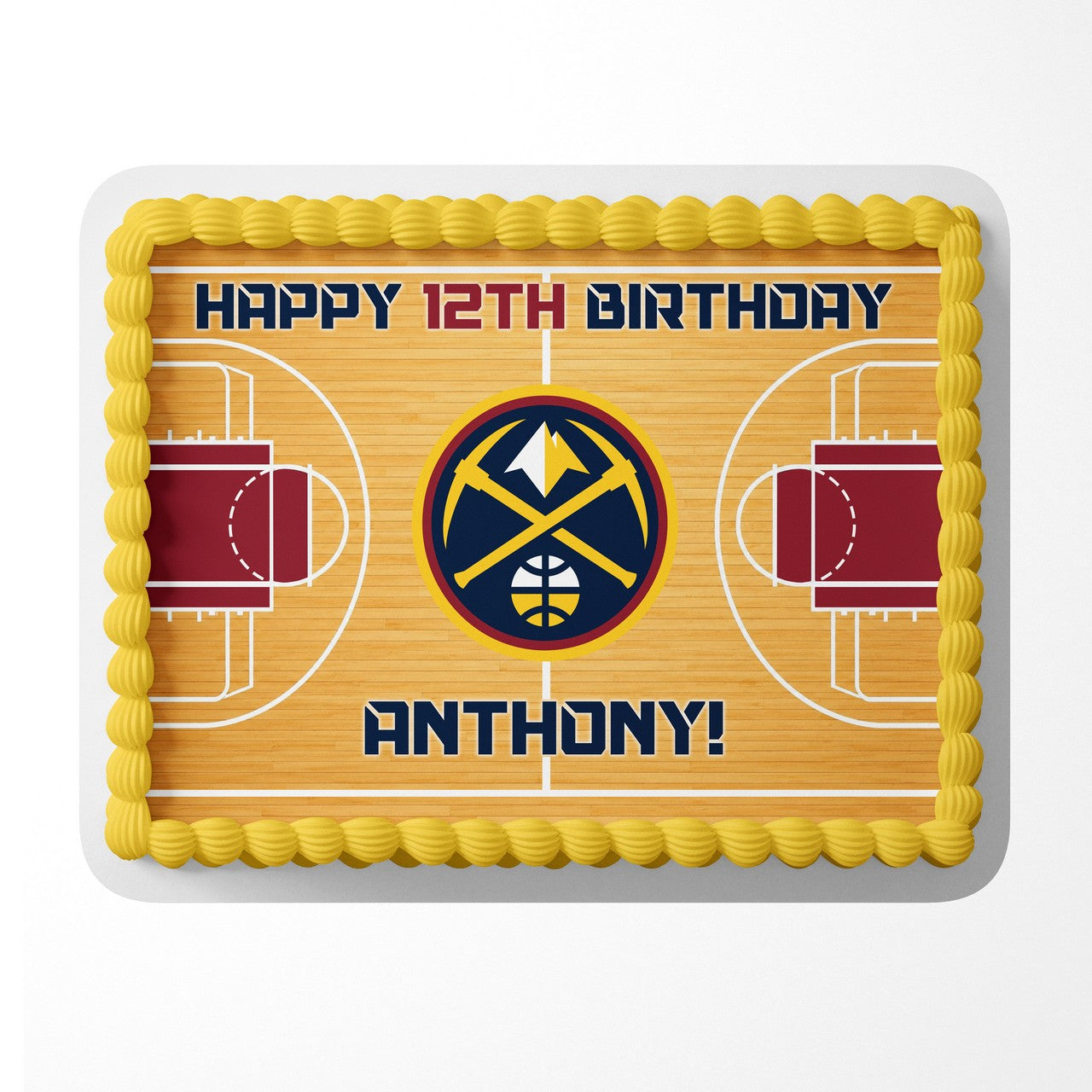 Denver Nuggets Basketball Edible Cake Image - Edible Cake Topper Birthday Cake Decoration
