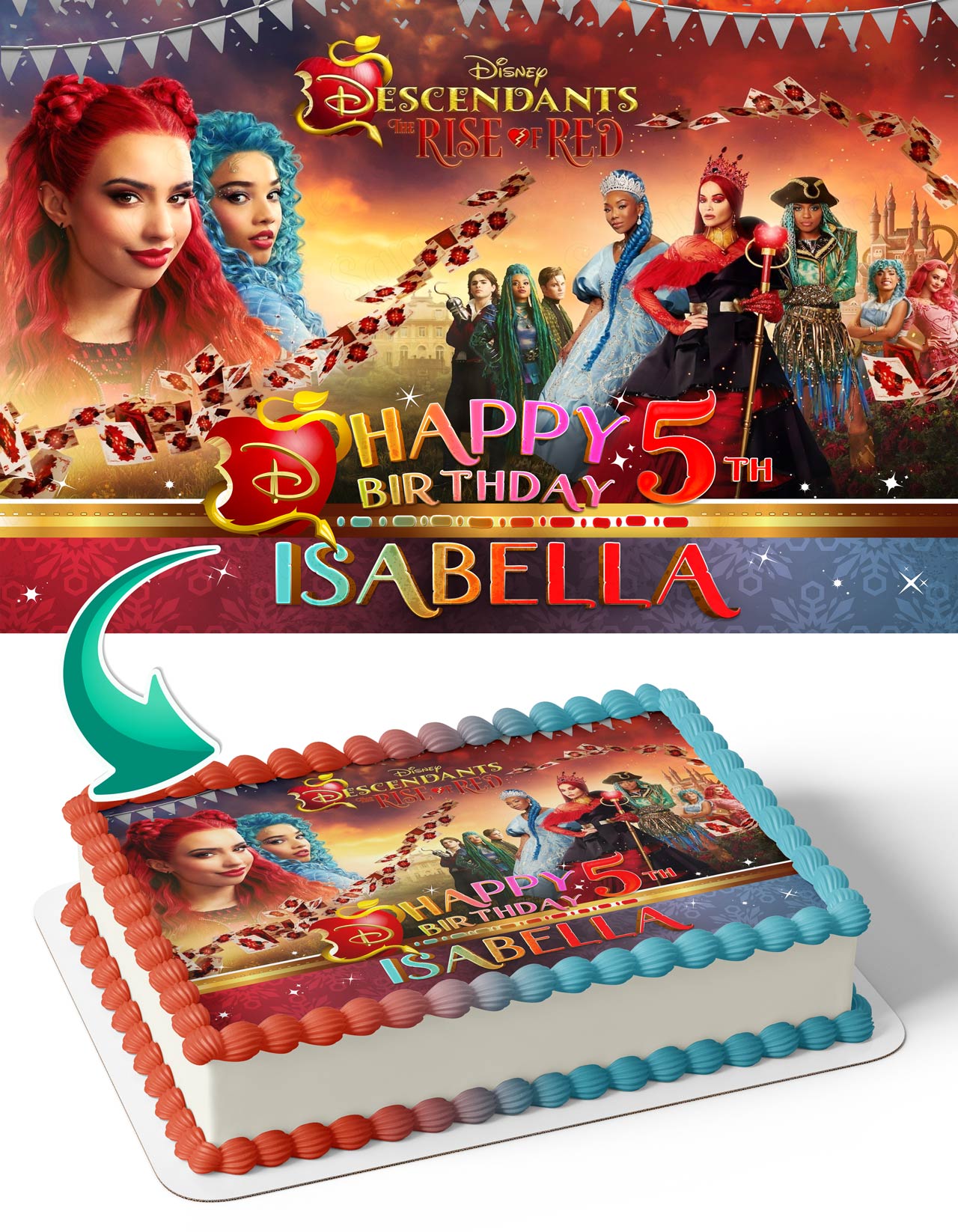 Descendants The Rise of Red Edible Cake Topper