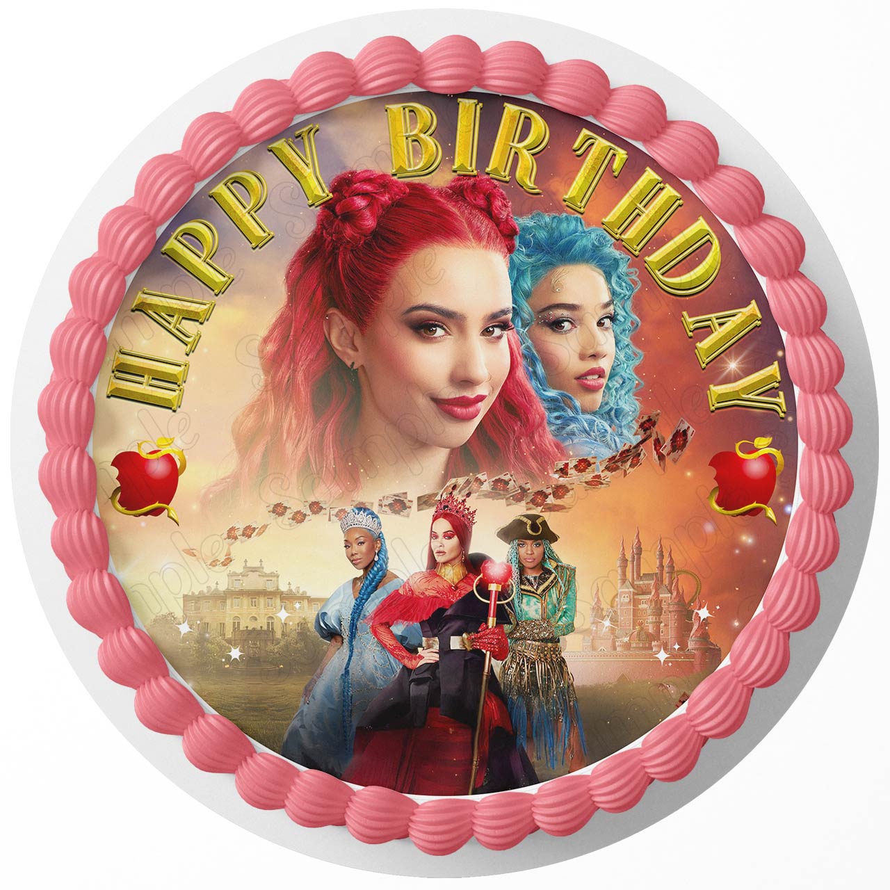 Descendants The Rise of Red Girls Round – Icing Sheet Birthday - Personalized Edible Cake Topper | Custom Icing Sheet | Birthday Cake Decoration