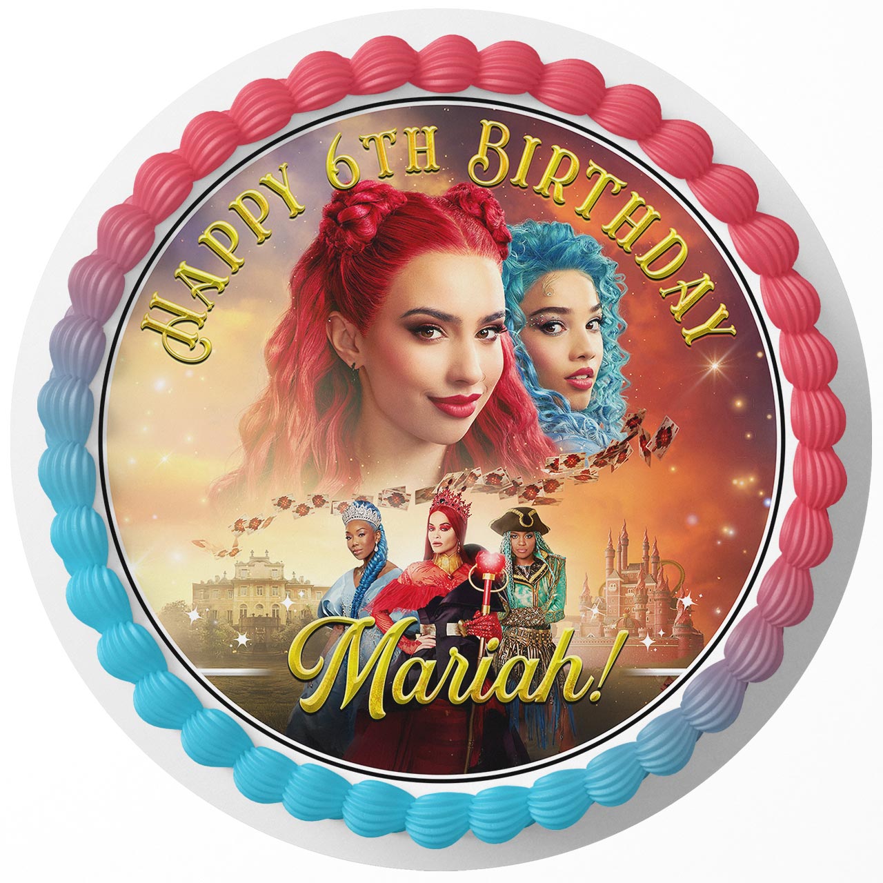 Descendants The Rise of Red BHT Round – Icing Sheet Birthday - Personalized Edible Cake Topper | Custom Icing Sheet | Birthday Cake Decoration