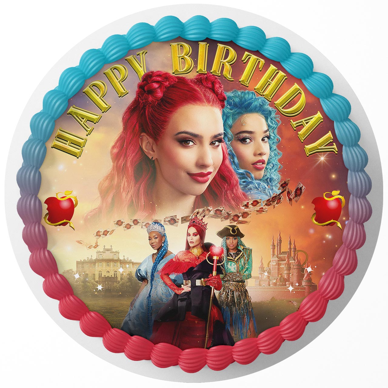 Descendants The Rise of Red Round – Icing Sheet Birthday - Personalized Edible Cake Topper | Custom Icing Sheet | Birthday Cake Decoration