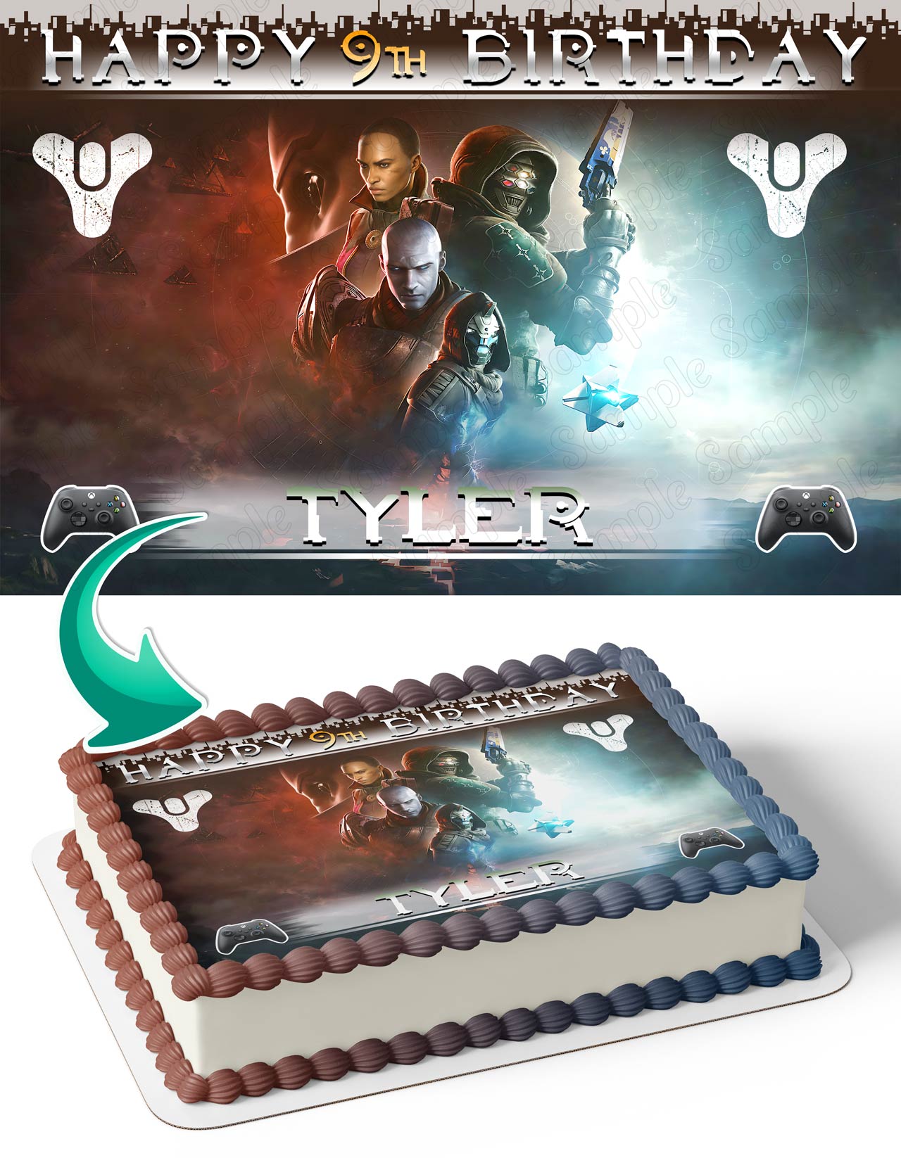 Destiny II Themed Game Edible Cake Topper
