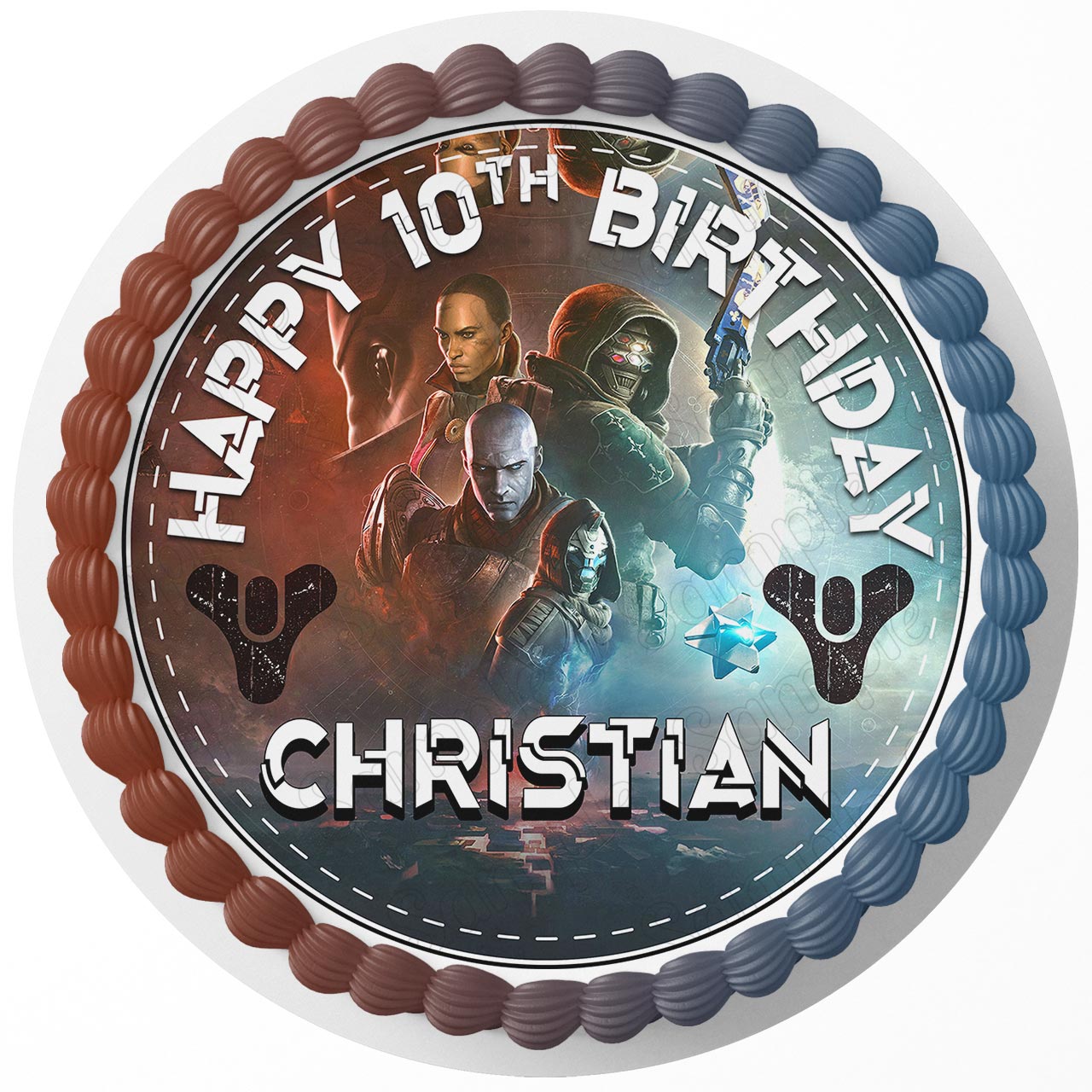 Destiny Gamers X Round – Icing Sheet Birthday - Personalized Edible Cake Topper | Custom Icing Sheet | Birthday Cake Decoration | Photo Cake Image