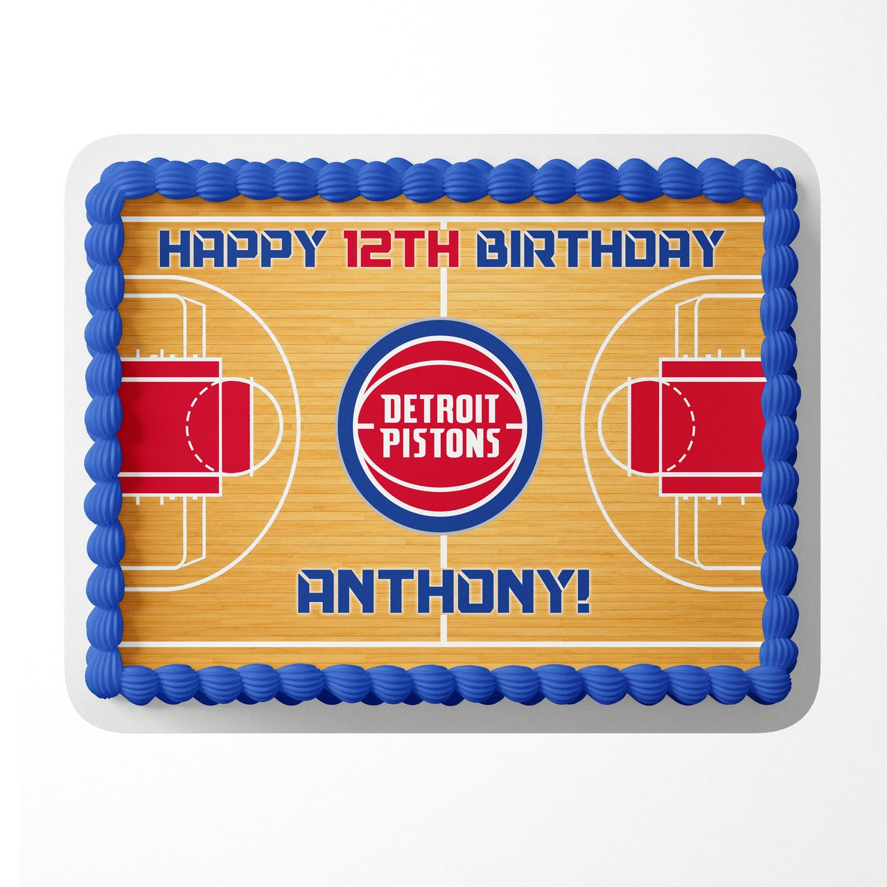 Detroit Pistons Basketball Edible Cake Image - Edible Cake Topper Birthday Cake Decoration