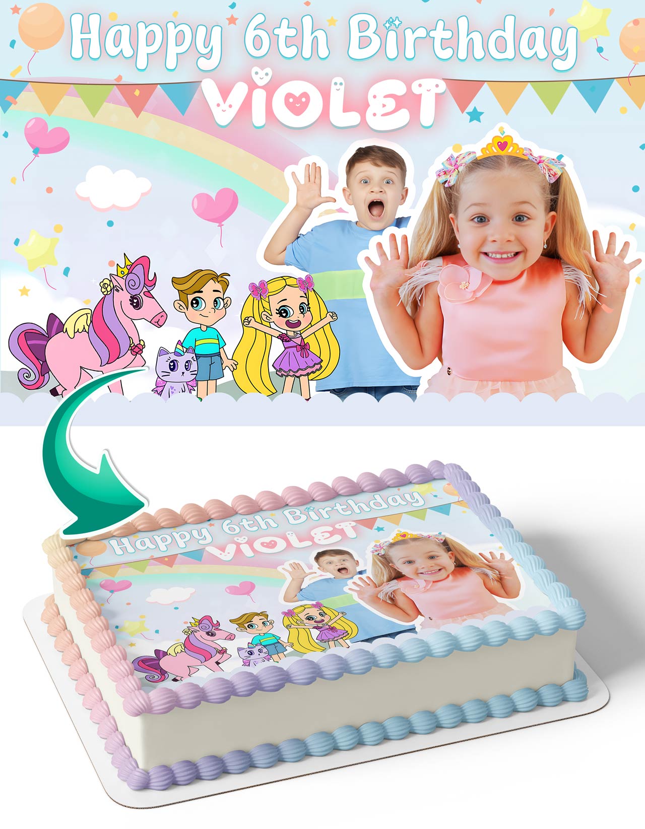 Diana and Roma Love Edible Cake Topper