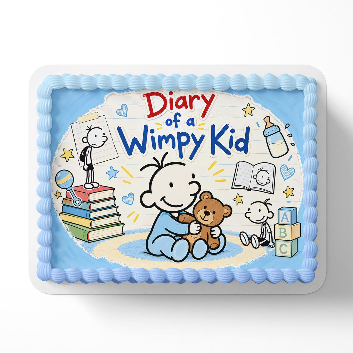 Diary of a Wimpy Kid Children Edible Cake Topper | Birthday Cake Decoration | Photo Cake Image | Custom Edible Cake Topper