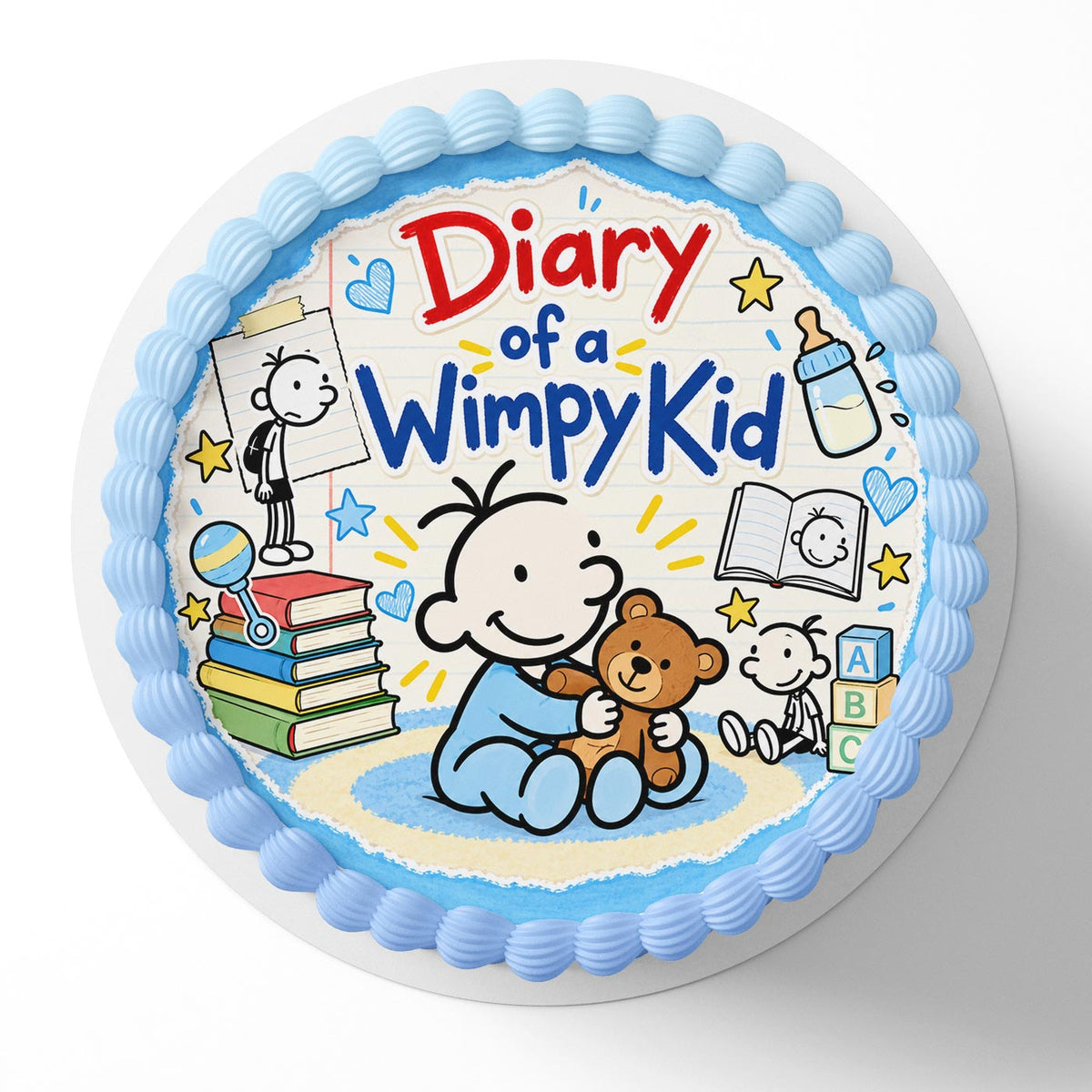 Diary of a Wimpy Kid Children Edible Cake Topper | Birthday Cake Decoration | Photo Cake Image | Custom Edible Cake Topper