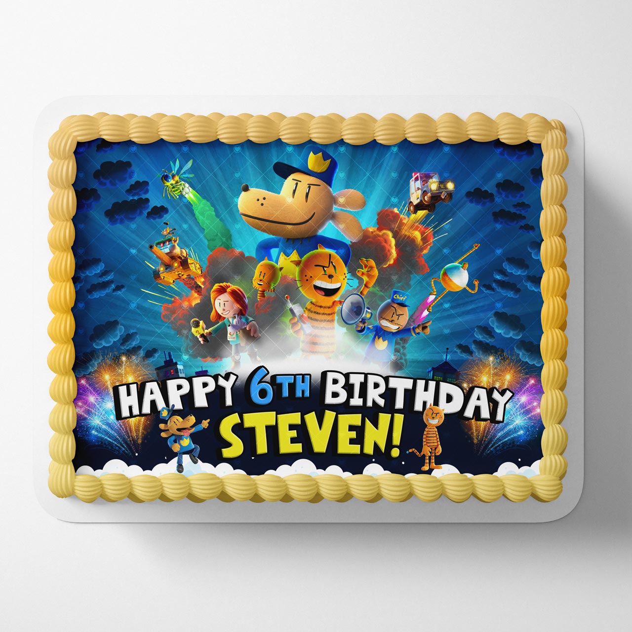 Dog Boy Kids ManBig Jim Movie Themed Edible Cake Topper