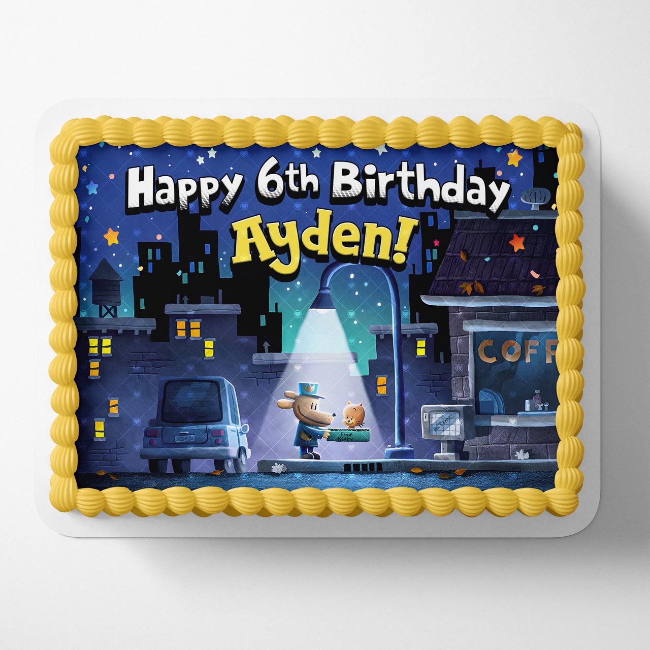 Dog Boy Kids ManMovie Themed Edible Cake Topper