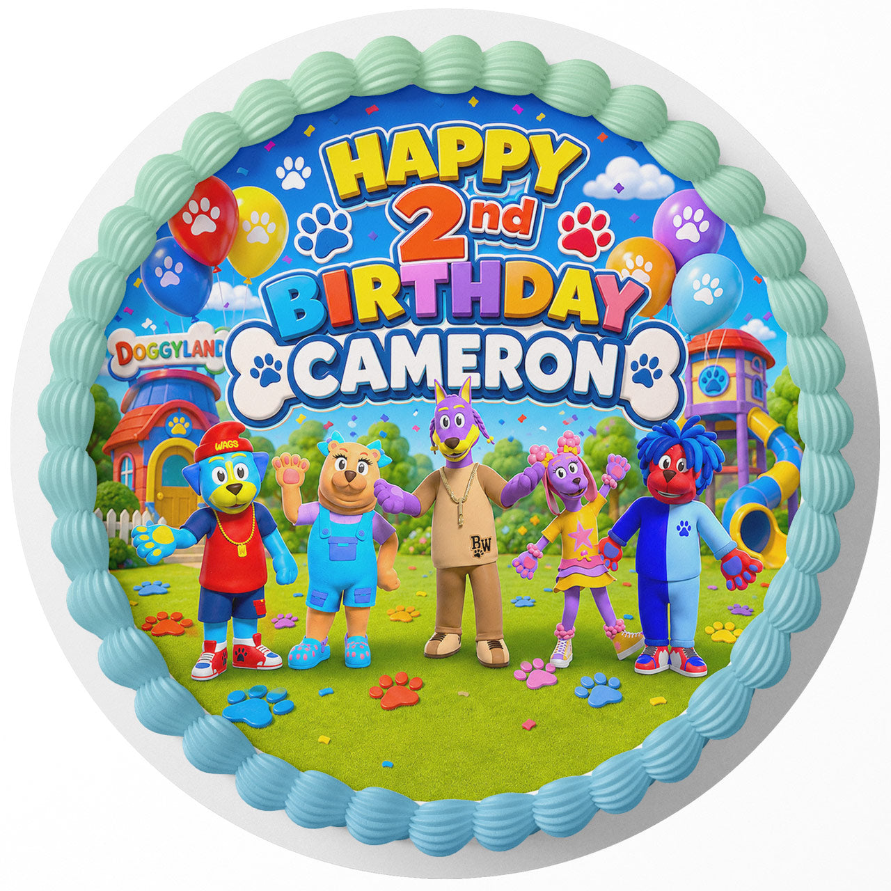 Doggyland Kids﻿ Custom Edible Cake Image Topper Decoration Icing Sheet
