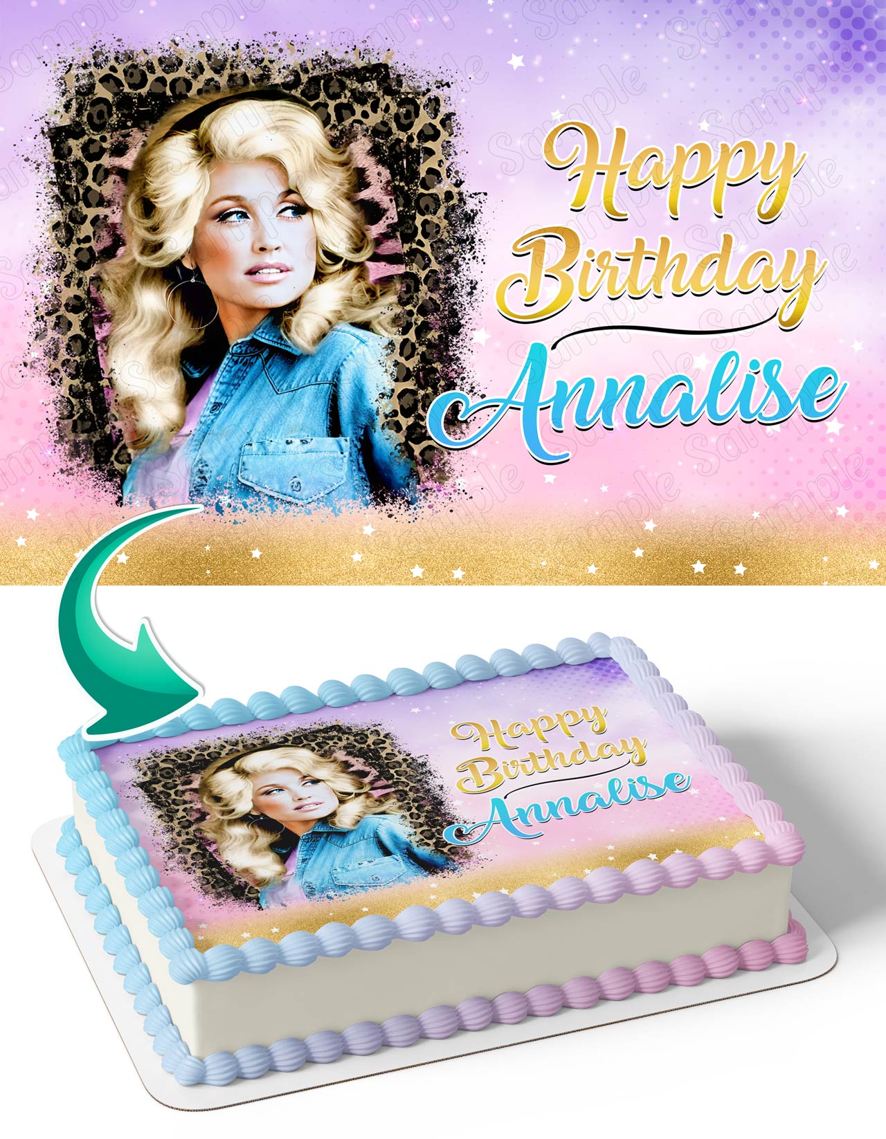 Dolly Parton Edible Cake Topper