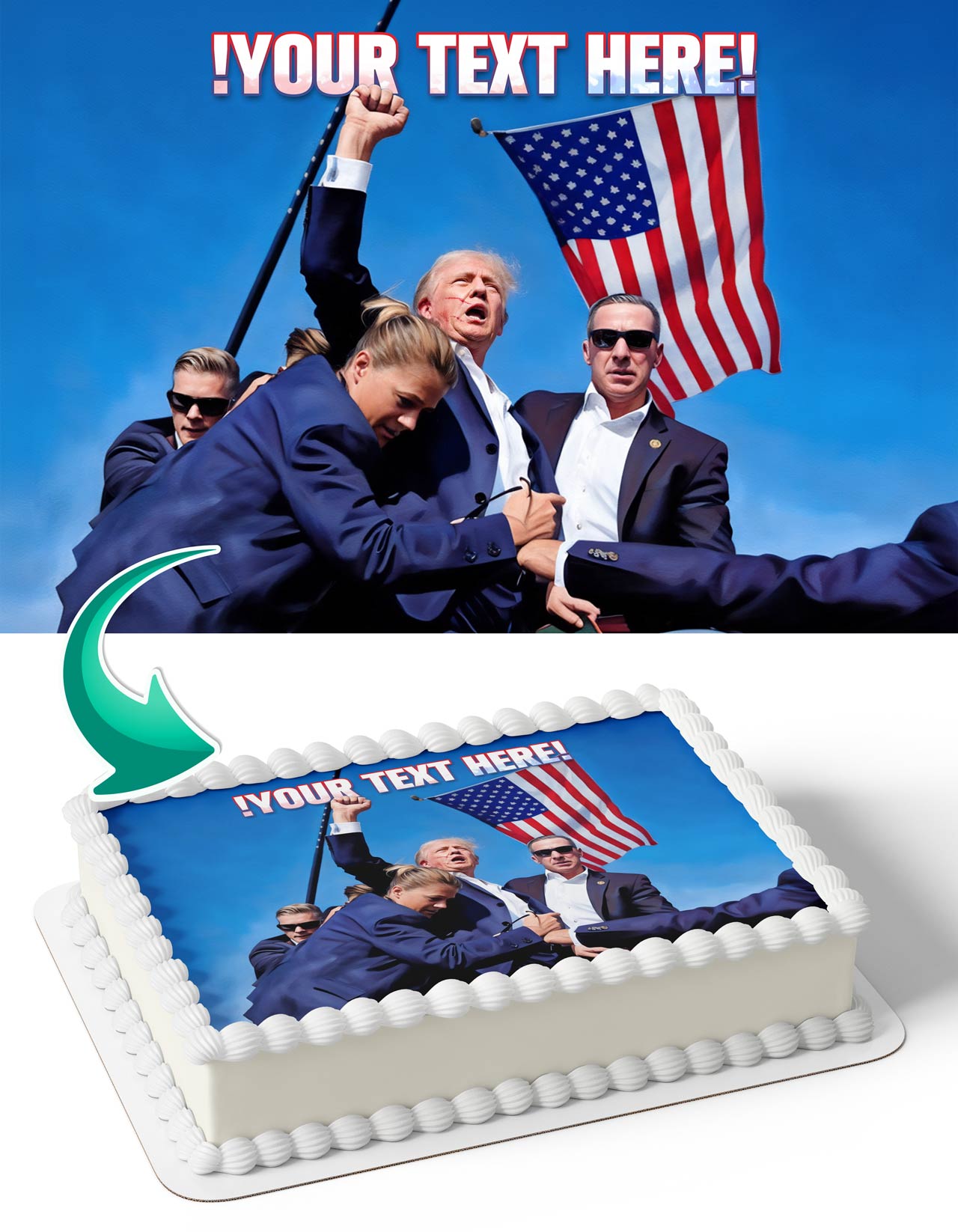 Donald Trump America Hands Up Edible Cake Topper
