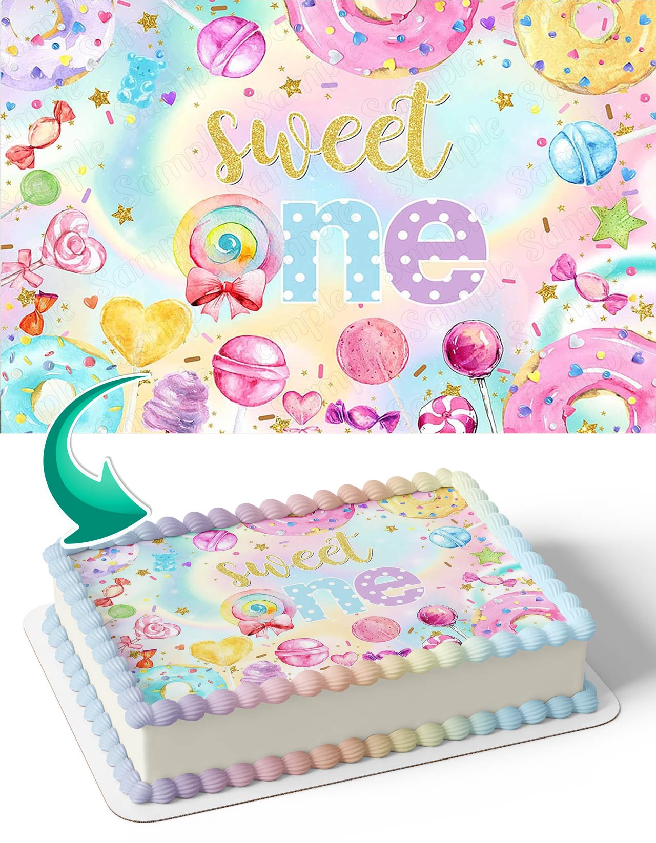 Donut Sweet One Sweet Candy Edible Cake Topper