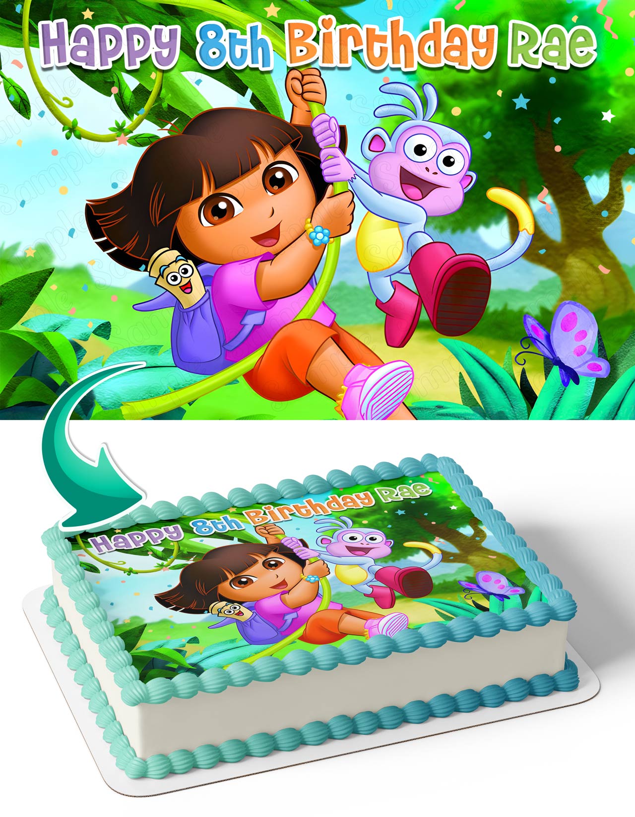 Dora Explorer Marquez Boots Edible Cake Topper