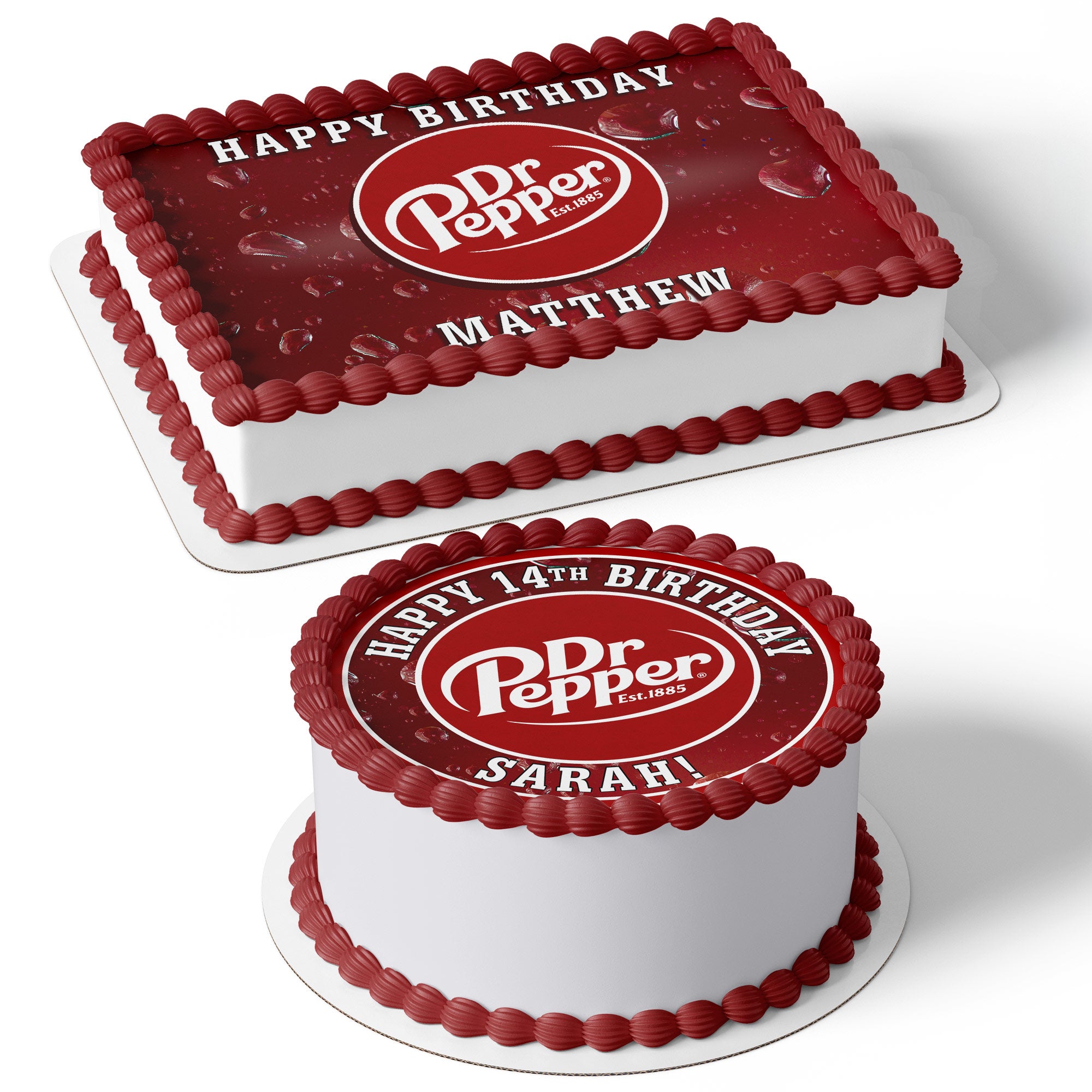 Dr Pepper Soda Drink Fans – Icing Sheet - Personalized Edible Cake Topper | Custom Icing Sheet | Birthday Cake Decoration | Photo Cake Image