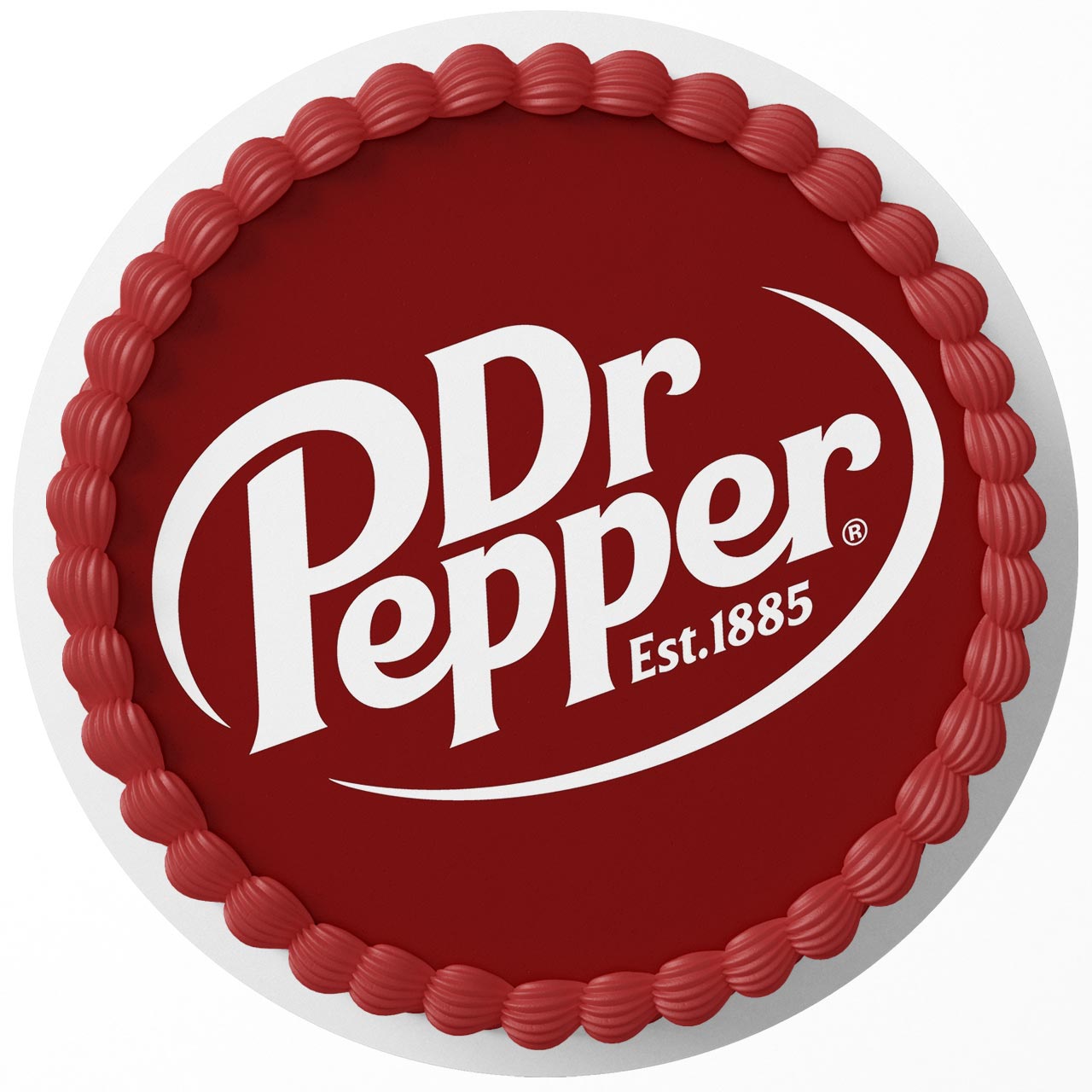 Dr Pepper Logo Red Round – Icing Sheet Birthday - Personalized Edible Cake Topper | Custom Icing Sheet | Birthday Cake Decoration