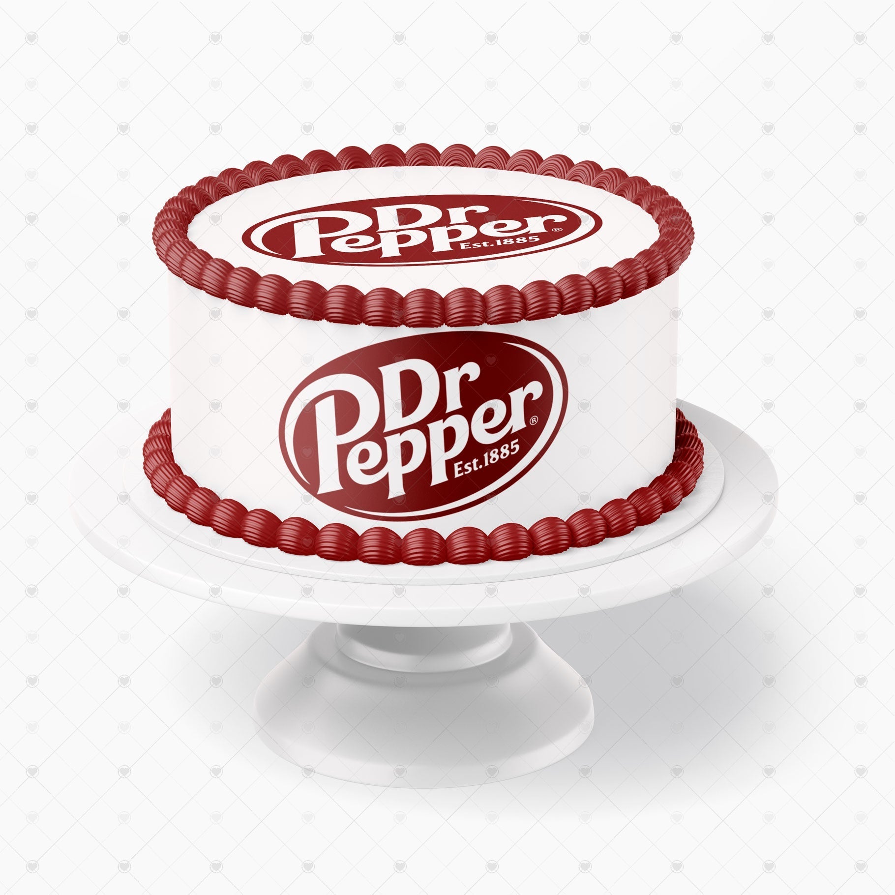 Dr Pepper Logo Tier Cake Round – Icing Sheet Birthday - Personalized Edible Cake Topper | Custom Icing Sheet | Birthday Cake Decoration