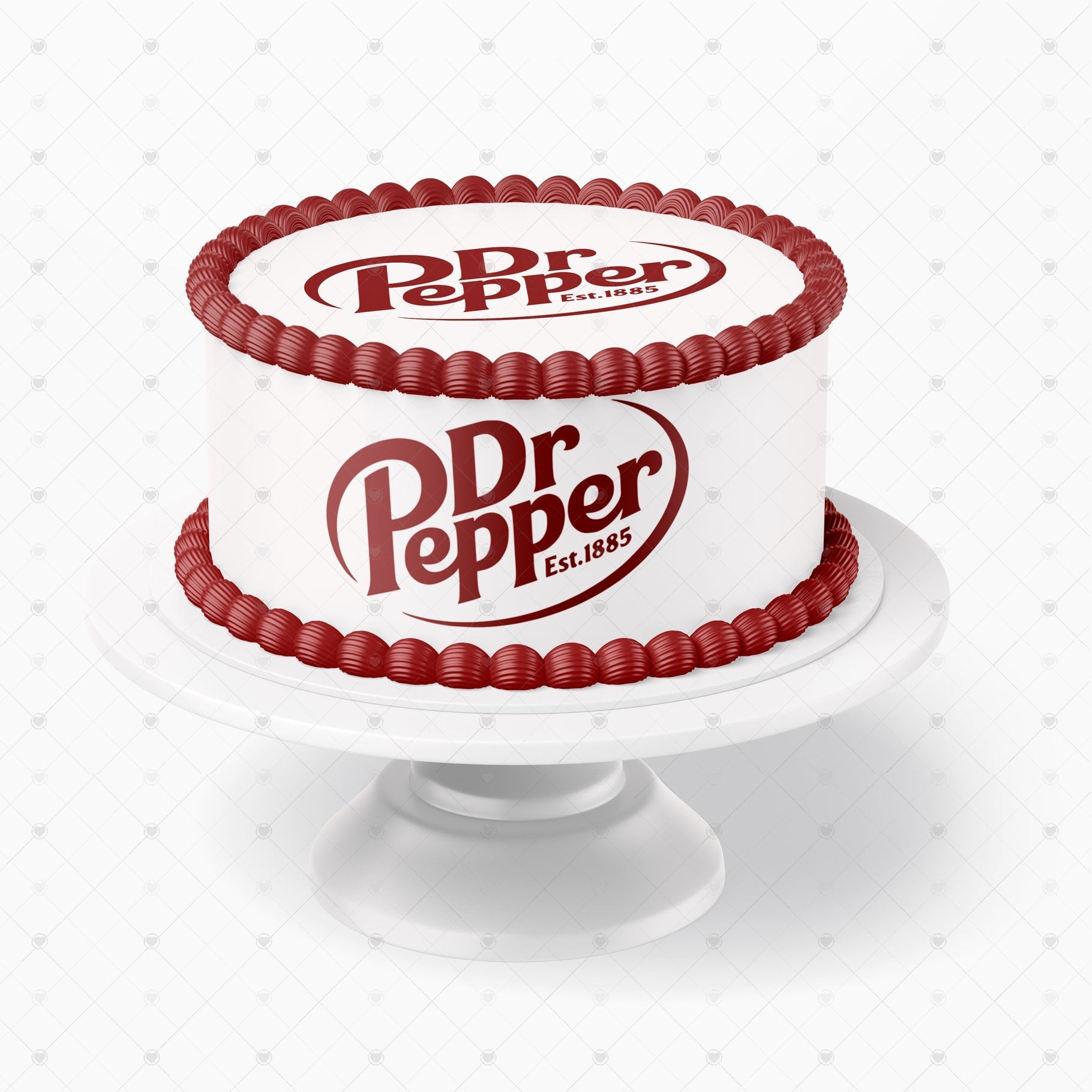 Dr Pepper Logo Tier Wrap Round – Icing Sheet Birthday - Personalized Edible Cake Topper | Custom Icing Sheet | Birthday Cake Decoration