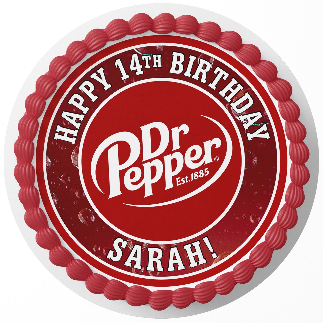 Dr Pepper Round – Icing Sheet Birthday - Personalized Edible Cake Topper | Custom Icing Sheet | Birthday Cake Decoration | Photo Cake Image