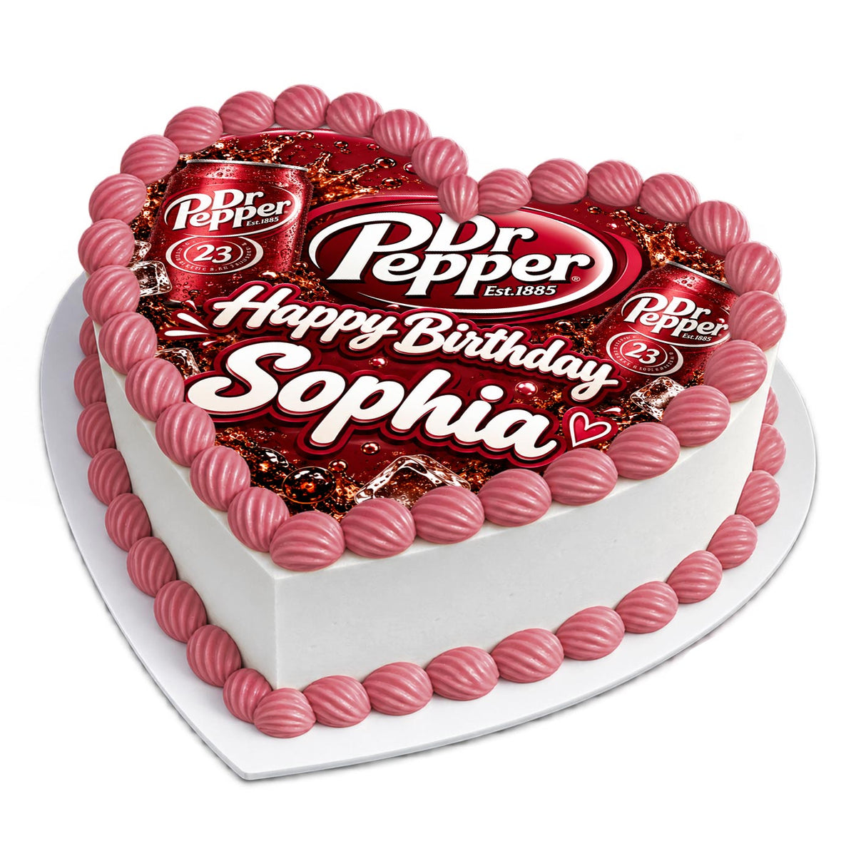 Dr Pepper Birthday Cake Topper – Happy Birthday Edible Cake Image – Personalized Icing Sheet for Cakes