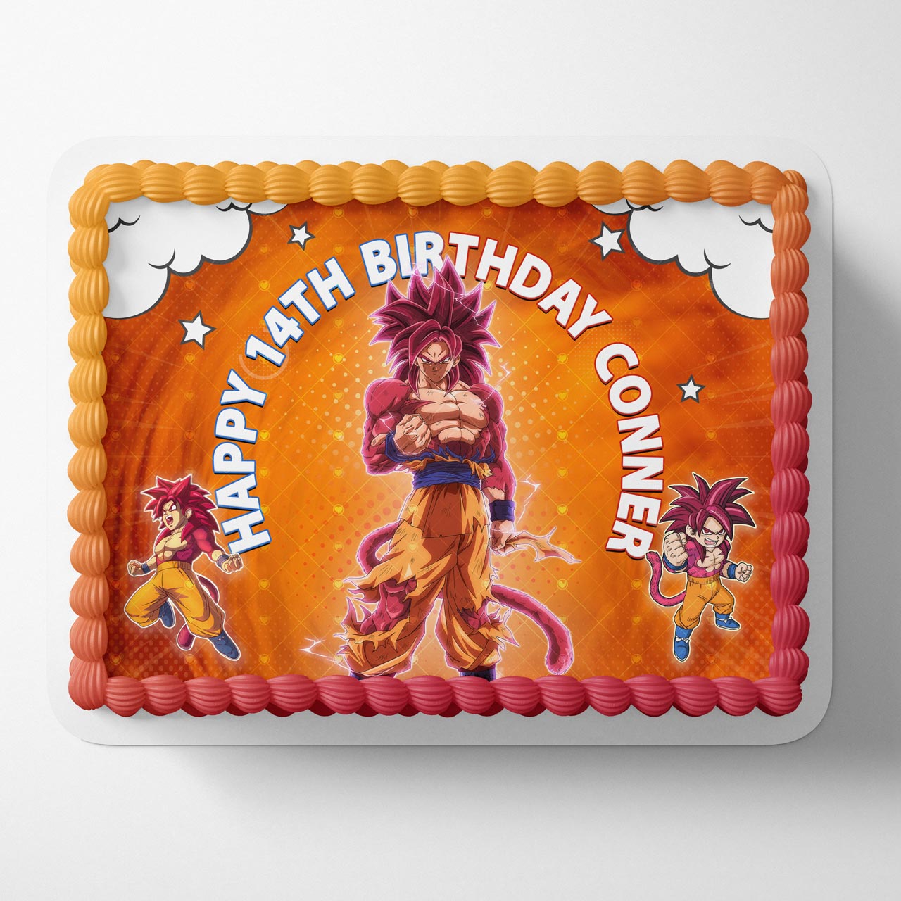 Dragon Figthers Goku Daima Saiyan Four 4 Edible Cake Topper