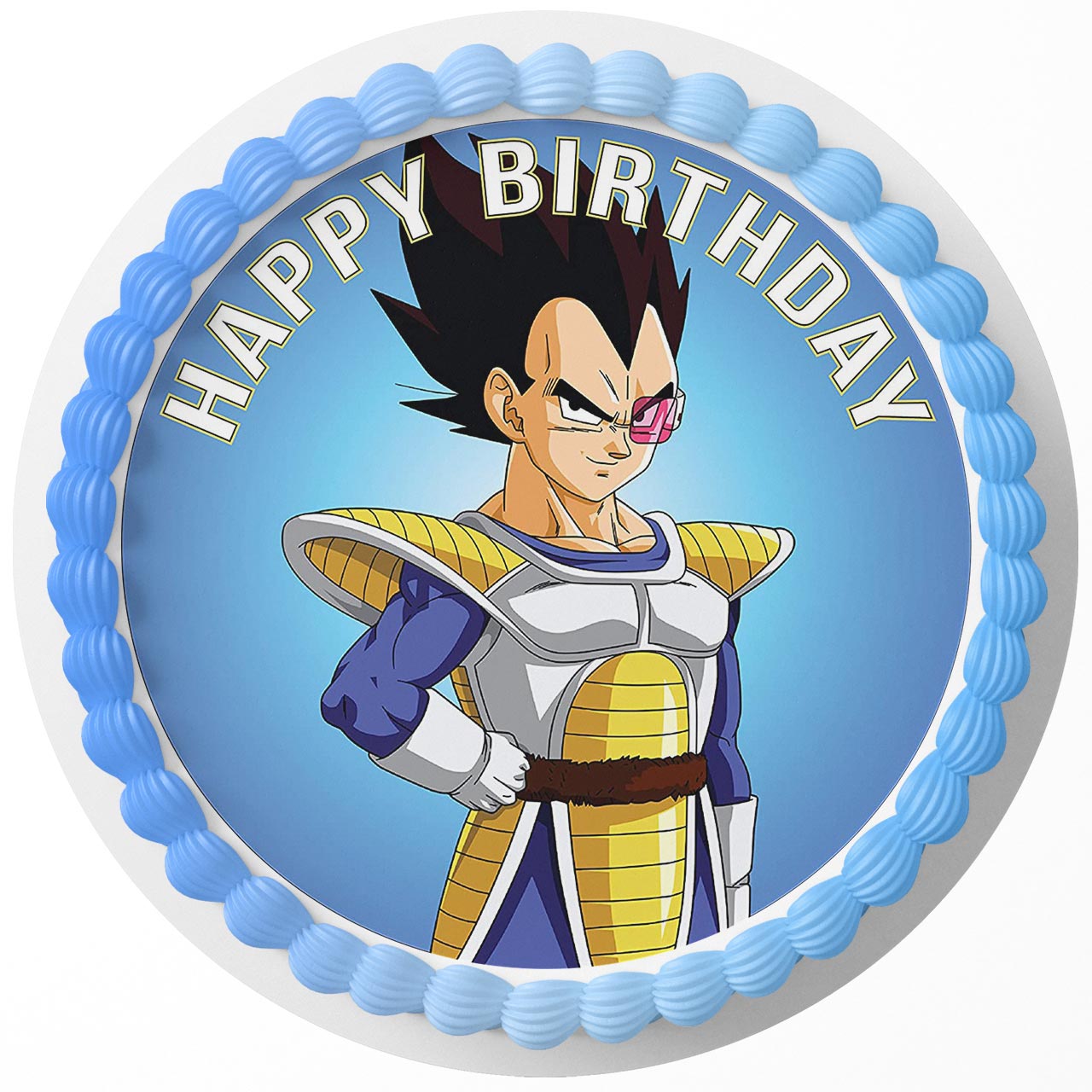 Dragon Figthers Z Saiyan Vegeta Round – Icing Sheet Birthday - Personalized Edible Cake Topper | Custom Icing Sheet | Birthday Cake Decoration