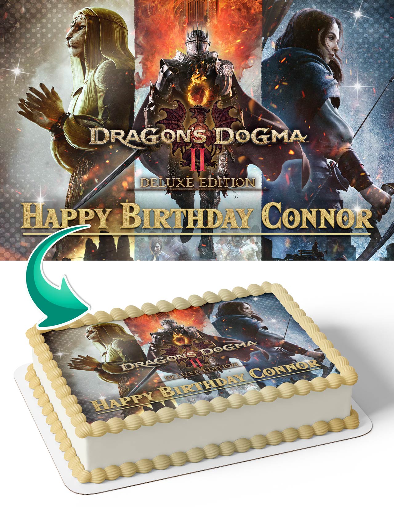 Dragons Dogma Gamers Edible Cake Topper