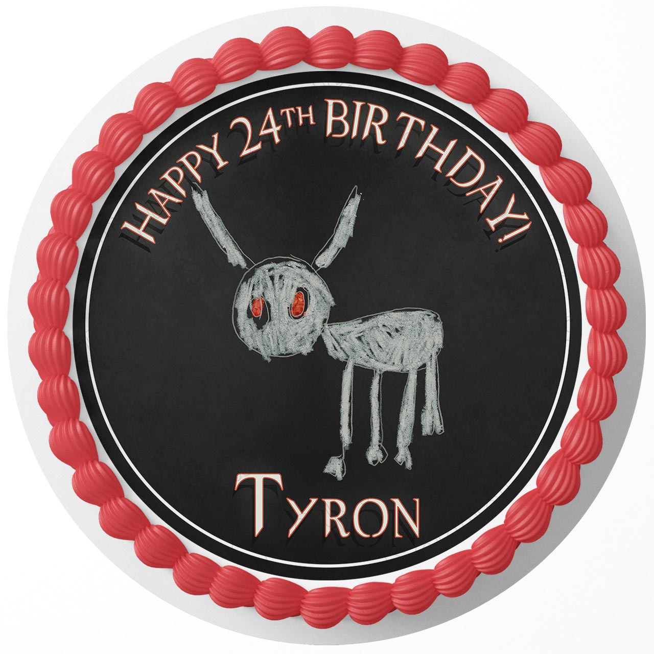 Drake For All The Dogs Round – Icing Sheet Birthday - Personalized Edible Cake Topper | Custom Icing Sheet | Birthday Cake Decoration