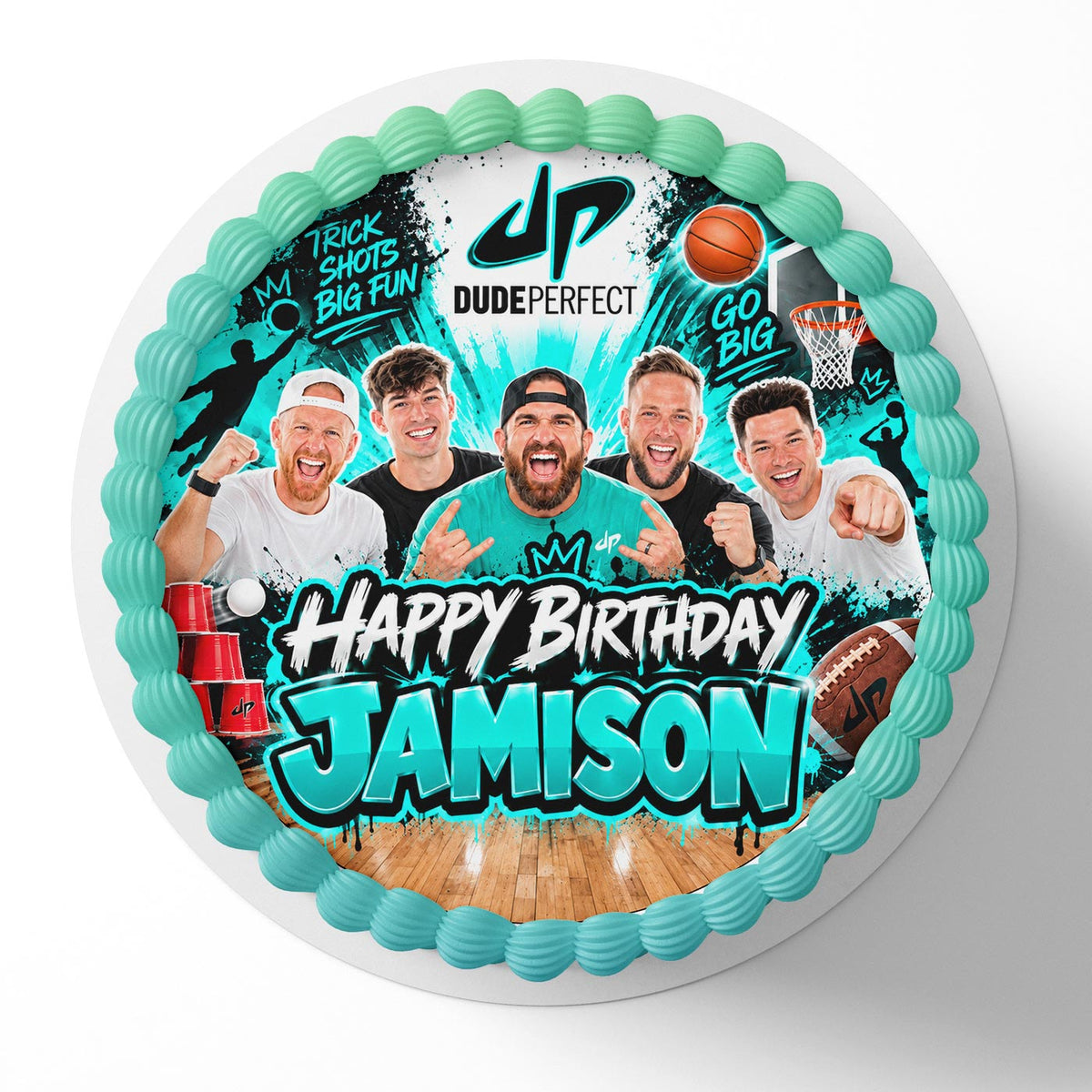 Dude Perfect Edible Cake Topper | Birthday Cake Decoration | Photo Cake Image