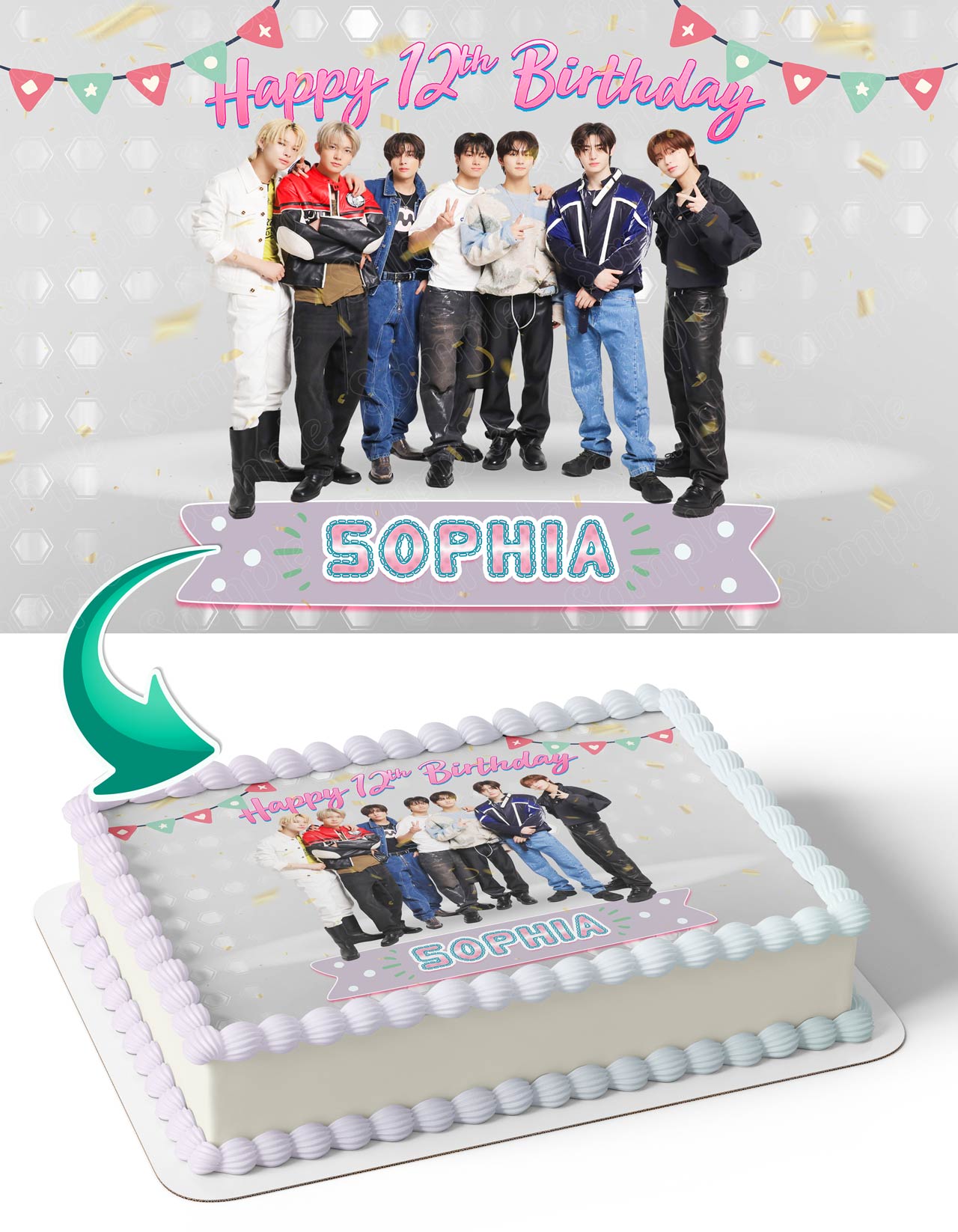 ENHYPEN Boys Band Kpop Edible Cake Topper