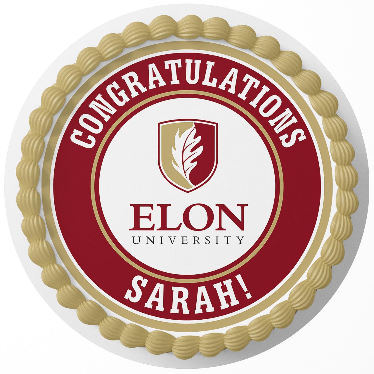 Elon University Round – Icing Sheet Birthday - Personalized Edible Cake Topper | Custom Icing Sheet | Birthday Cake Decoration | Photo Cake Image