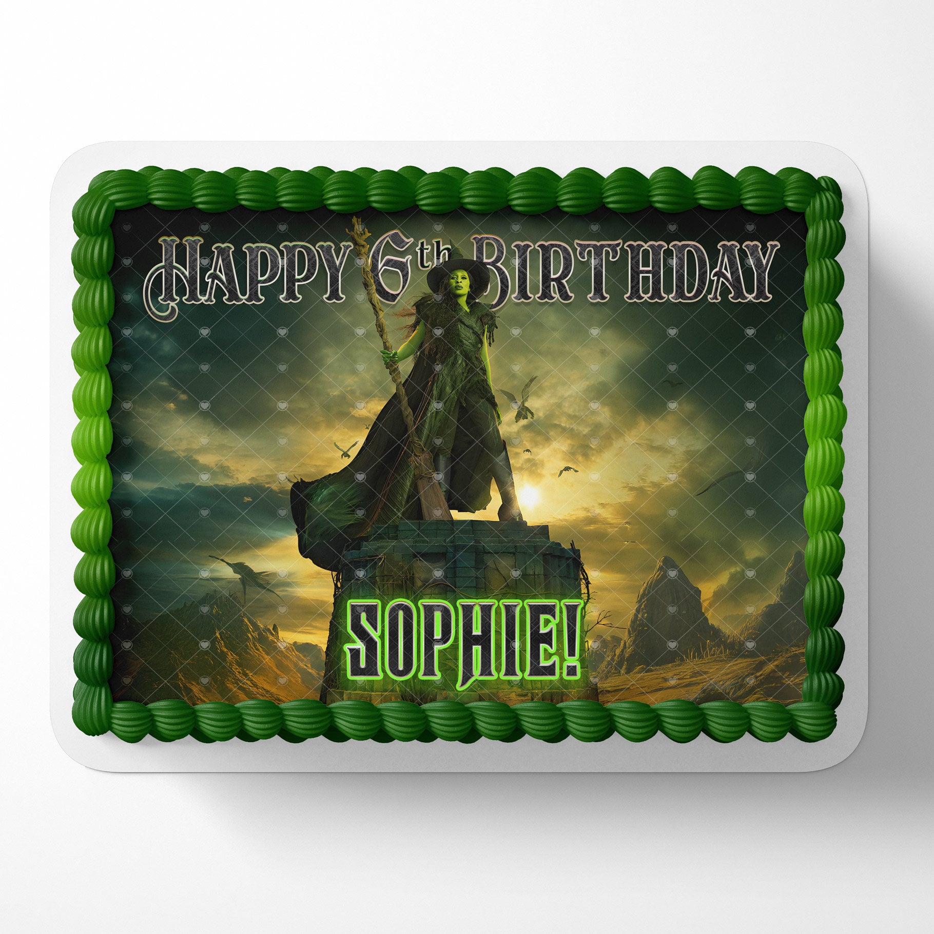 Elphaba Wicked Movie Edible Cake Topper