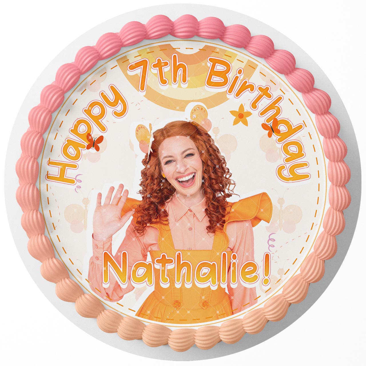 Emma Memma Round – Icing Sheet Birthday - Personalized Edible Cake Topper | Custom Icing Sheet | Birthday Cake Decoration | Photo Cake Image