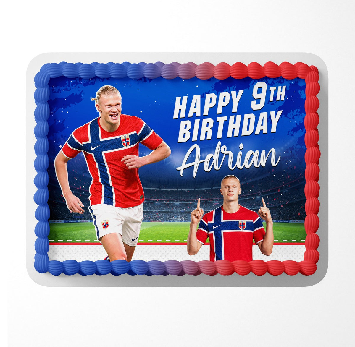 Norwegian Soccer Striker Edible Cake Topper