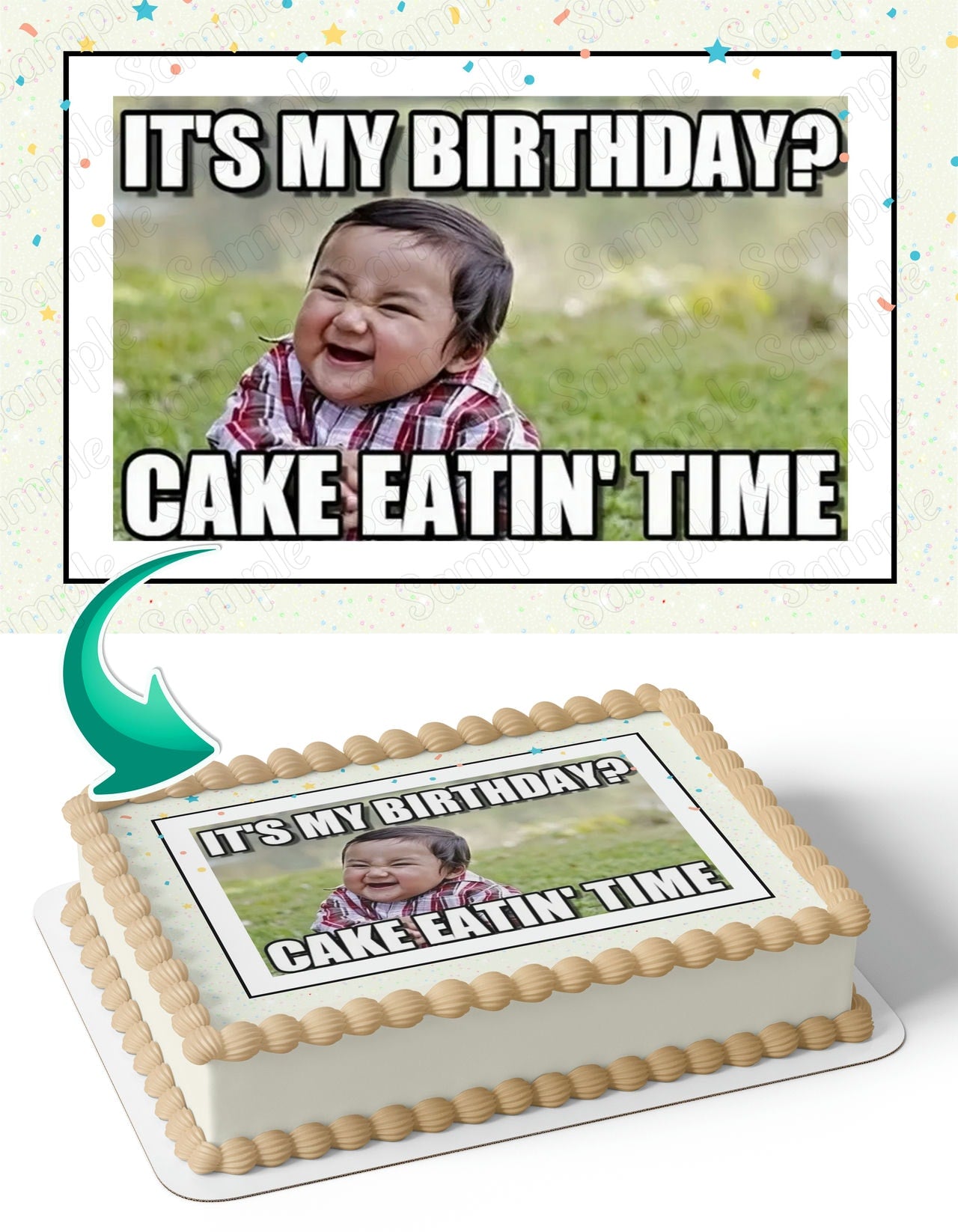 Evil Toddler Meme Edible Cake Topper