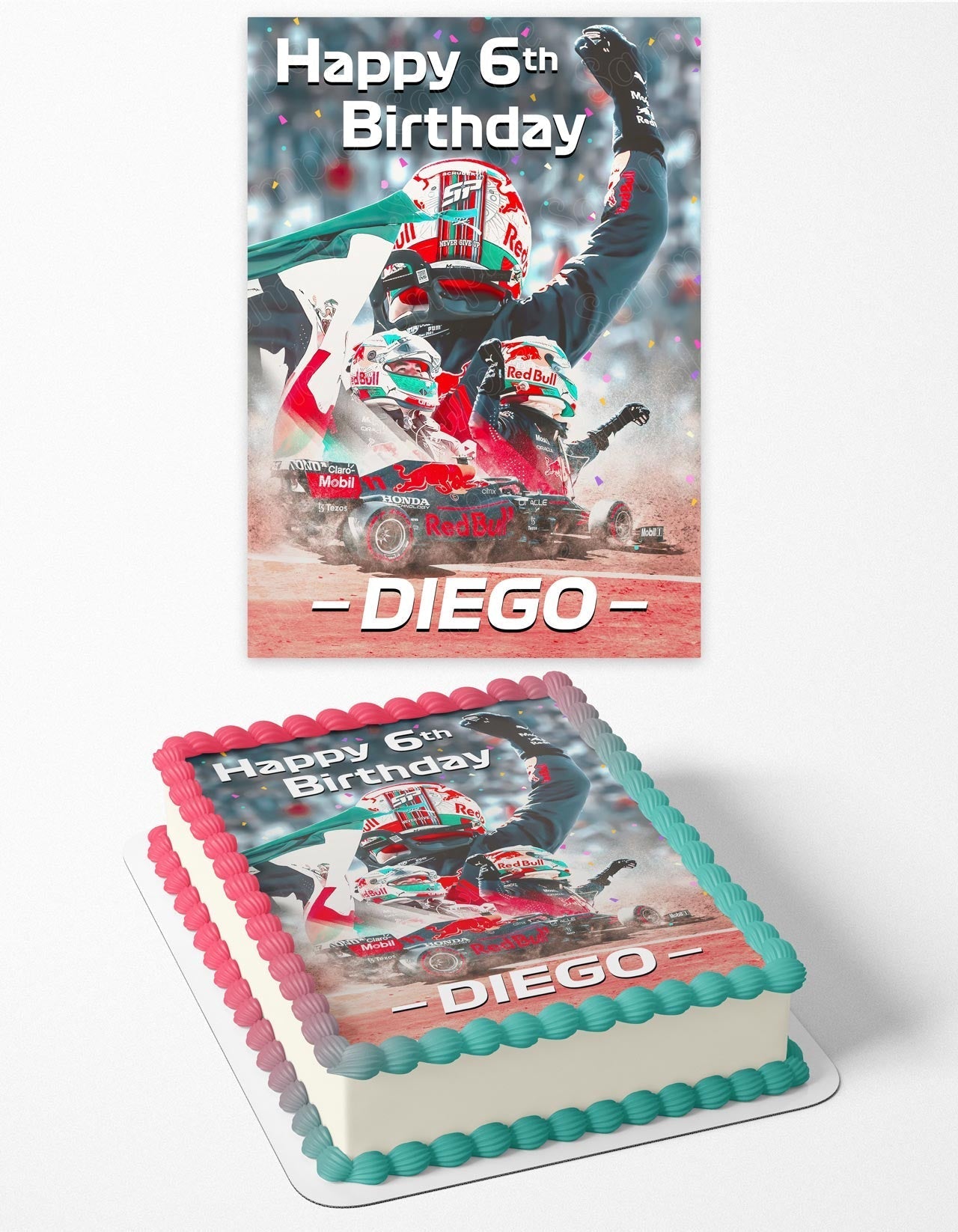 F1 Sergio Checo Perez Mexico Edible Cake Topper