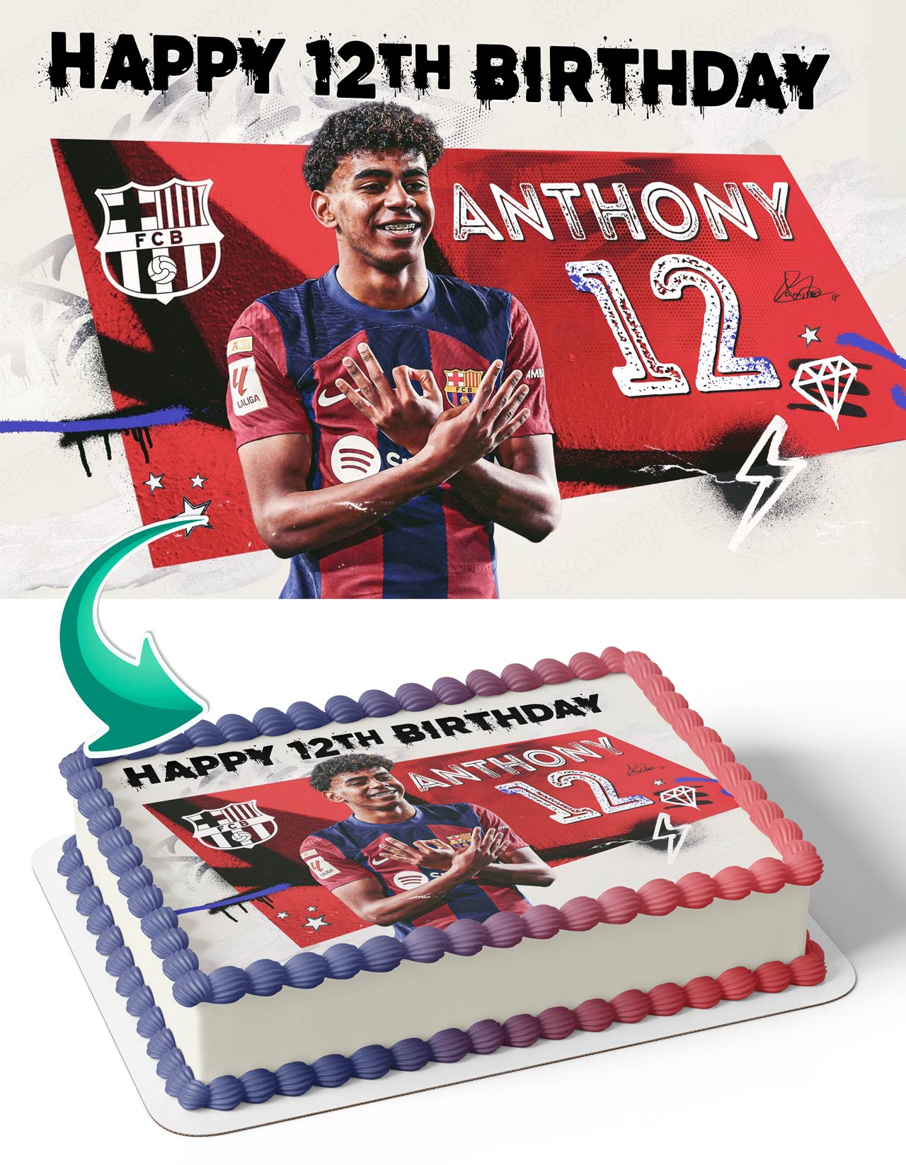 FC Barcelona Lamine Yamal Edible Cake Topper