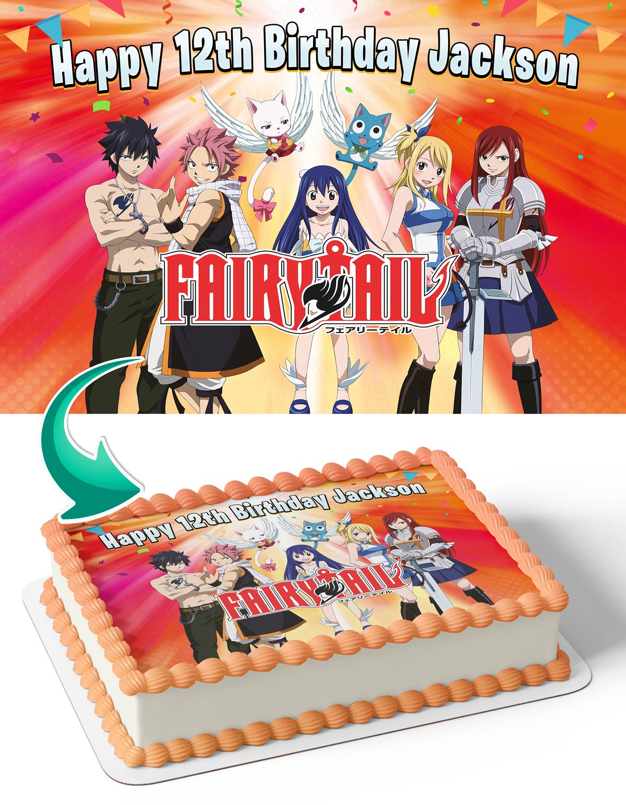 Fairy Tail Anime FTR Edible Cake Topper