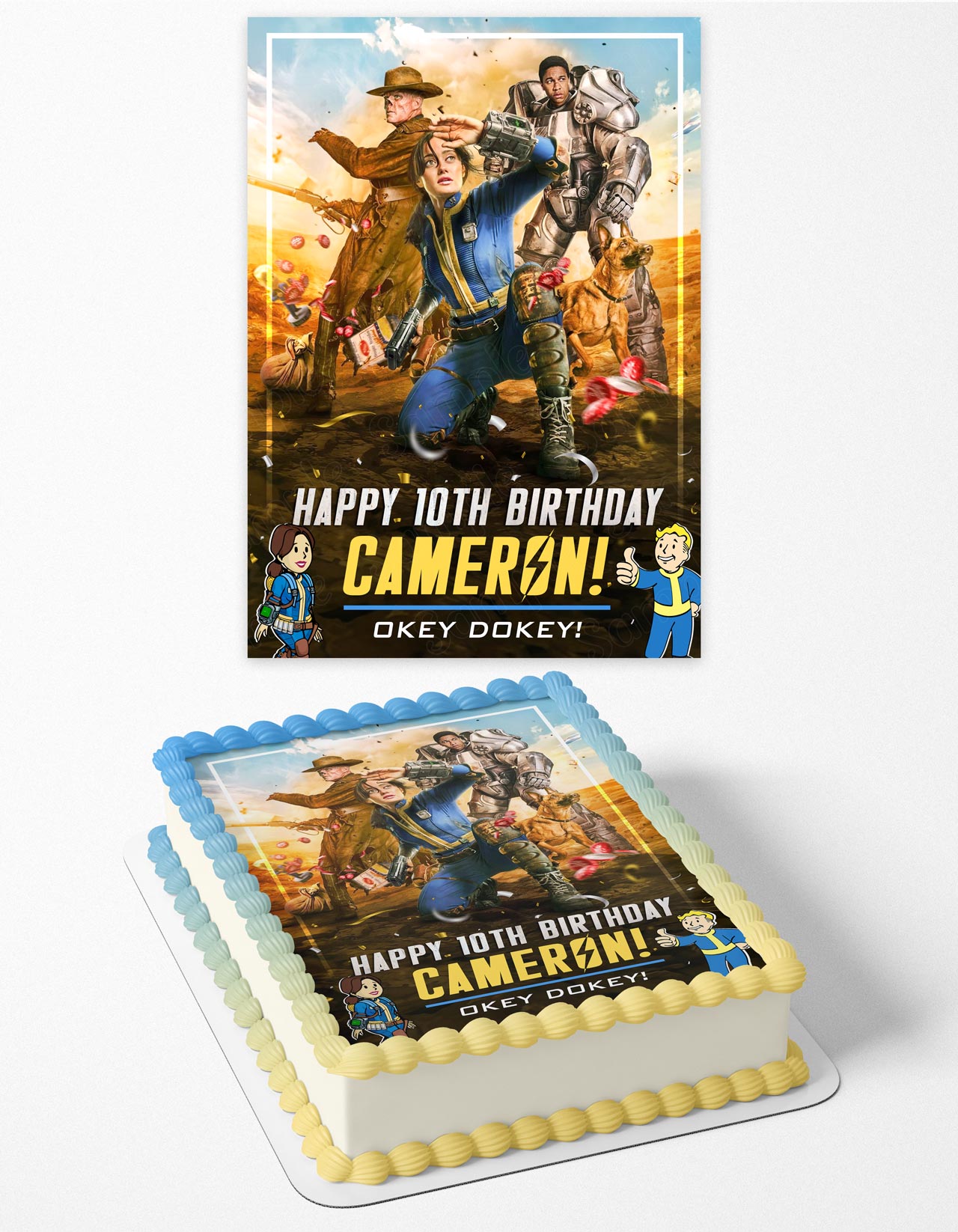 Fallout TV Series Themed Edible Cake Topper
