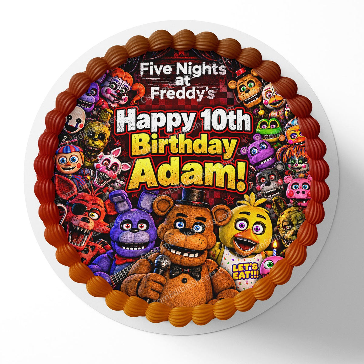 Five Nights at Freddy's FNAF Horror Spooky Edible Cake Topper Decoration | Photo Cake Image Custom Edible Cake Topper