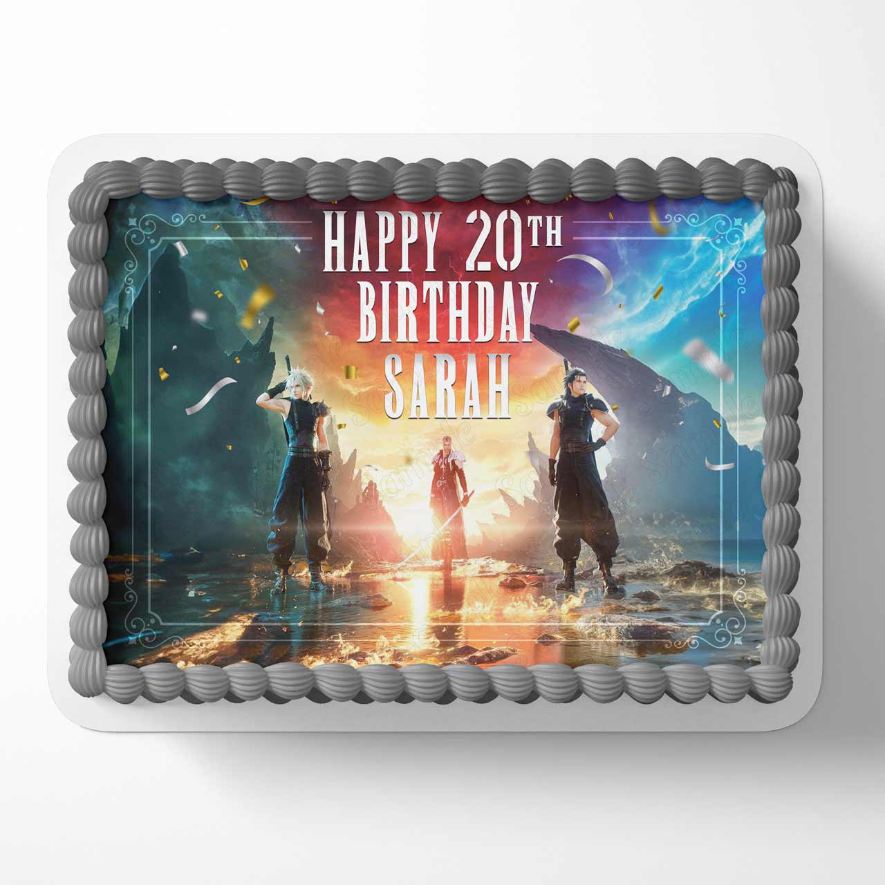Final Fantasy Gamers Themed Edible Cake Topper