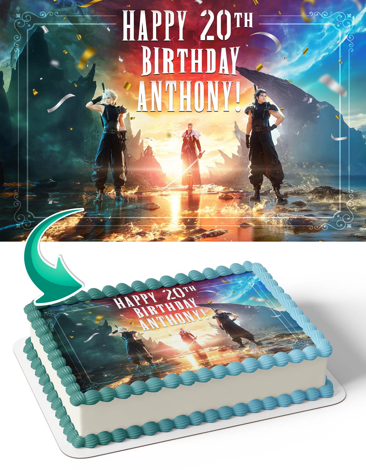 Final Fantasy VII Rebirth Edible Cake Topper