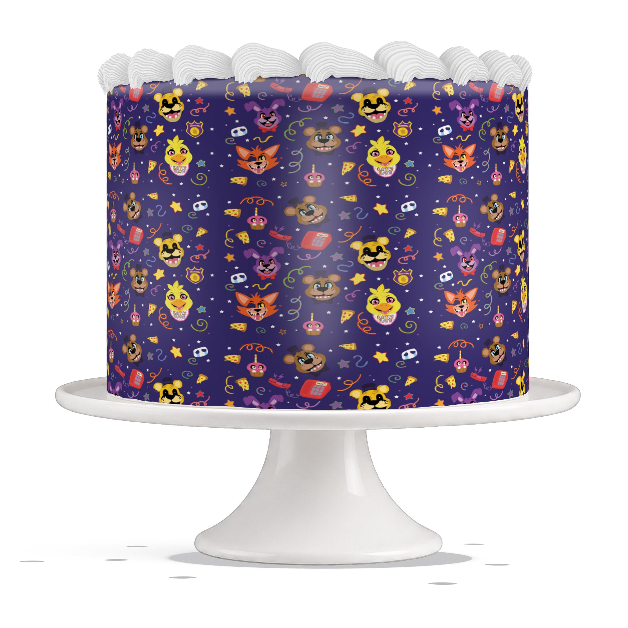 Five Nights At Freddys Purple Edible Cake Wrap Strip – Icing Shee - Edible Cake Topper | Icing Sheet | Birthday Cake Decoration