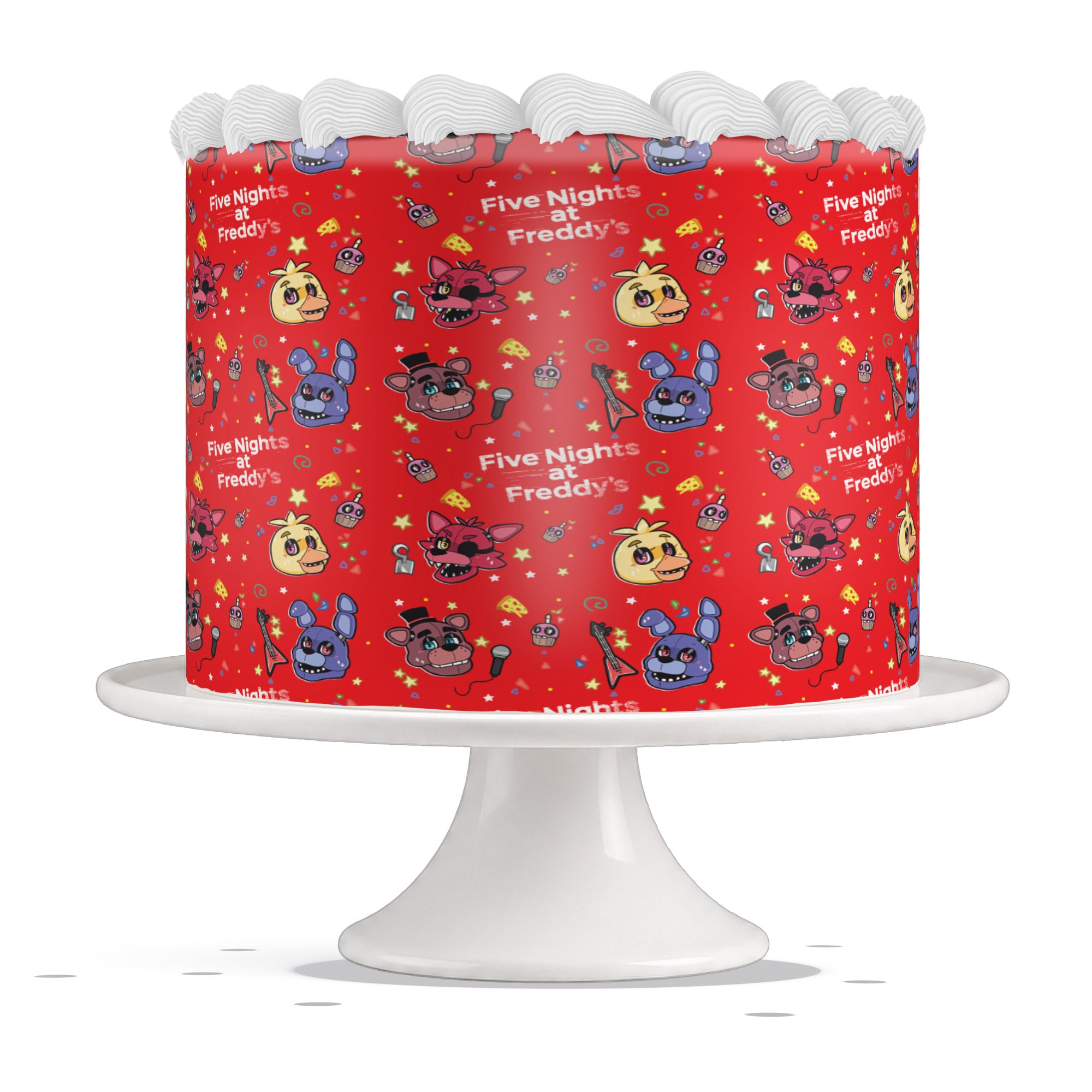 Five Nights At Freddys Red Edible Cake Wrap Strip – Icing Sheet C - Edible Cake Topper | Icing Sheet | Birthday Cake Decoration