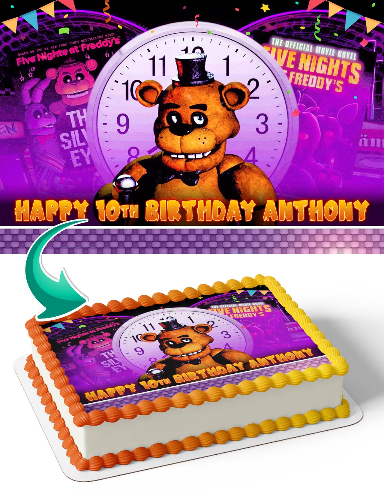 Five Nights at Freddys Game PBK Edible Cake Topper