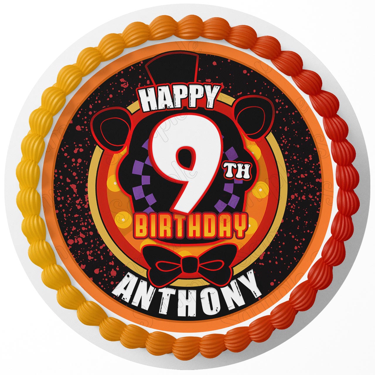 Five Nights at Freddys Round – Icing Sheet Birthday - Personalized Edible Cake Topper | Custom Icing Sheet | Birthday Cake Decoration