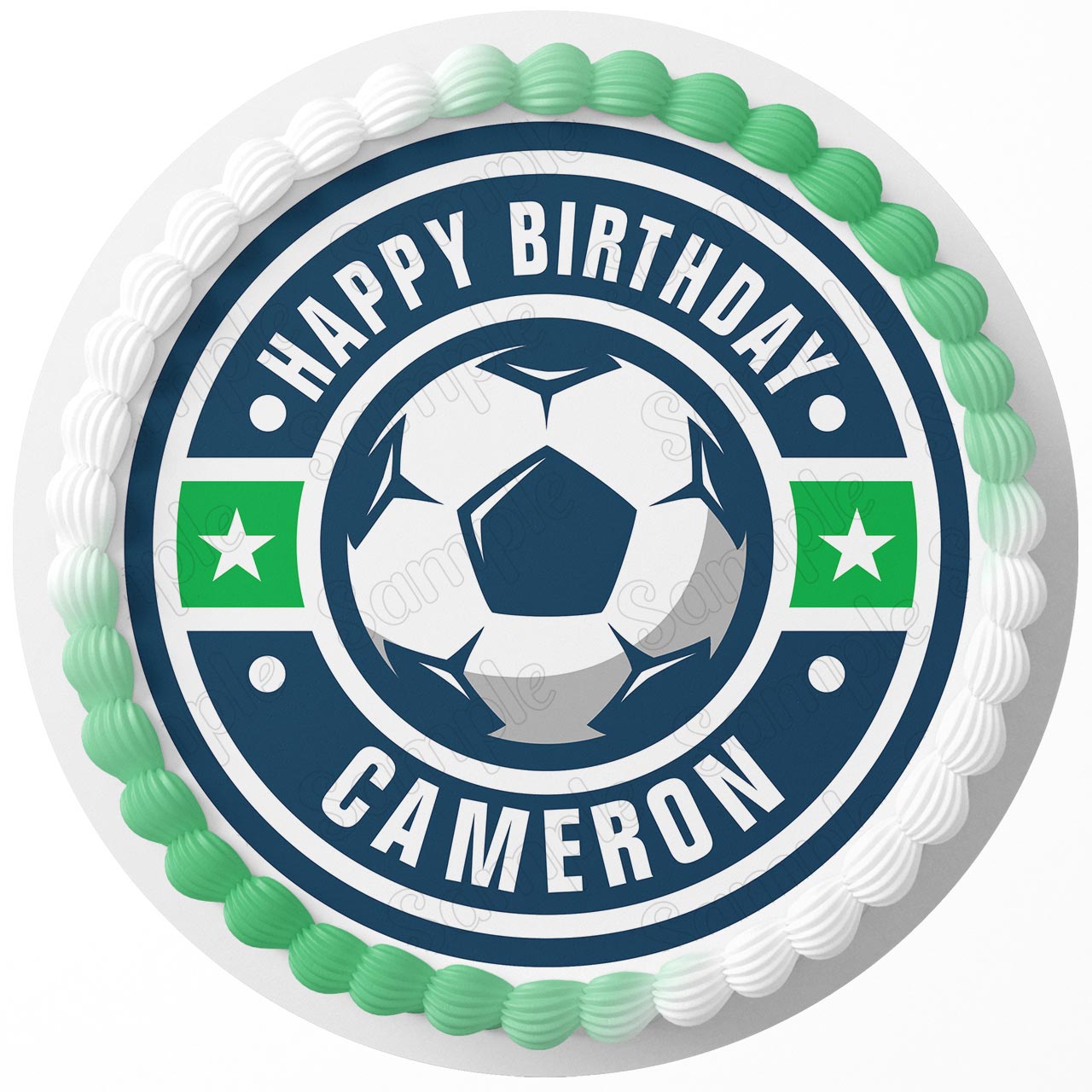 Football Soccer Ball Sport Round – Icing Sheet Birthday - Personalized Edible Cake Topper | Custom Icing Sheet | Birthday Cake Decoration